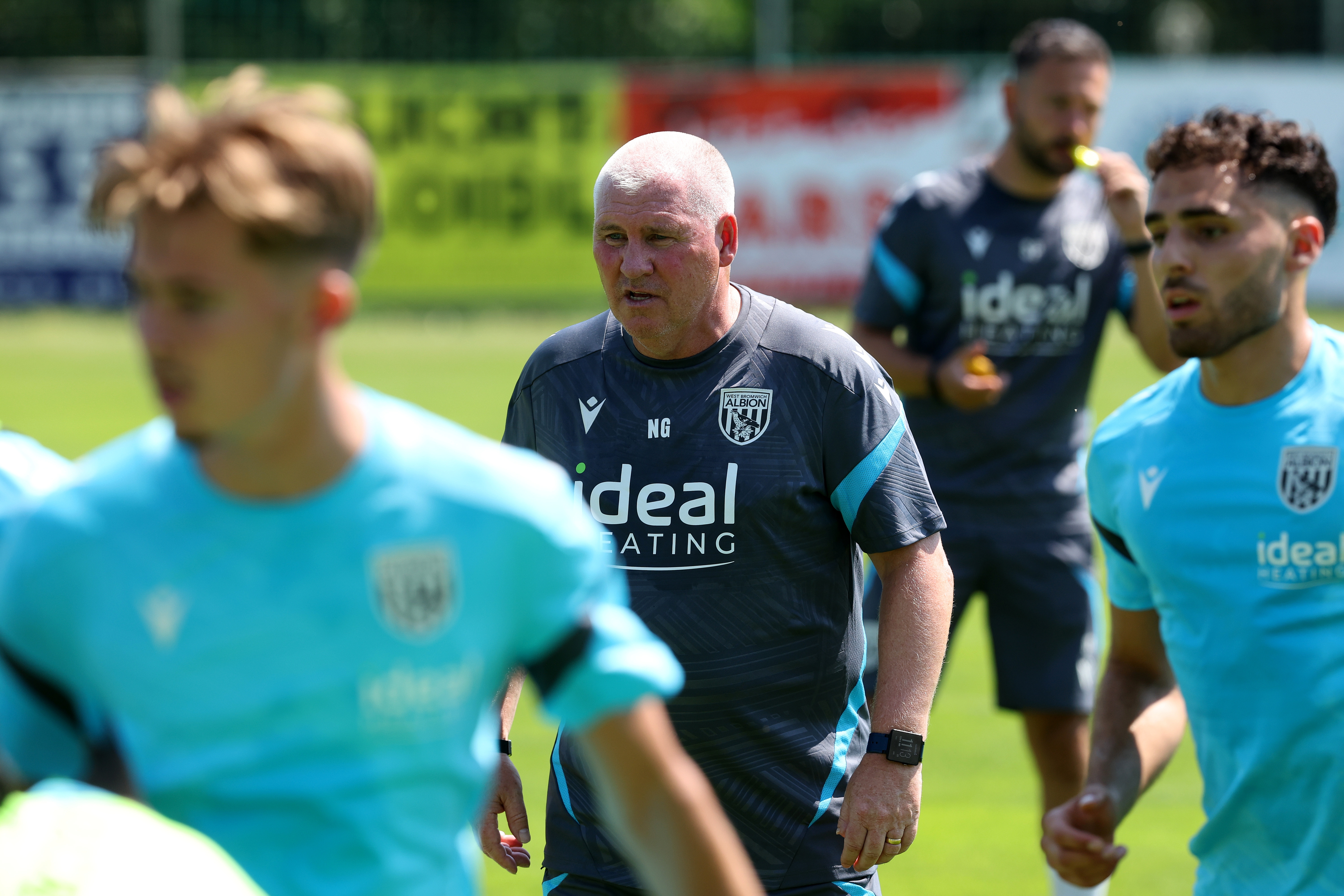 Nigel Gibbs watching a training session in Austria