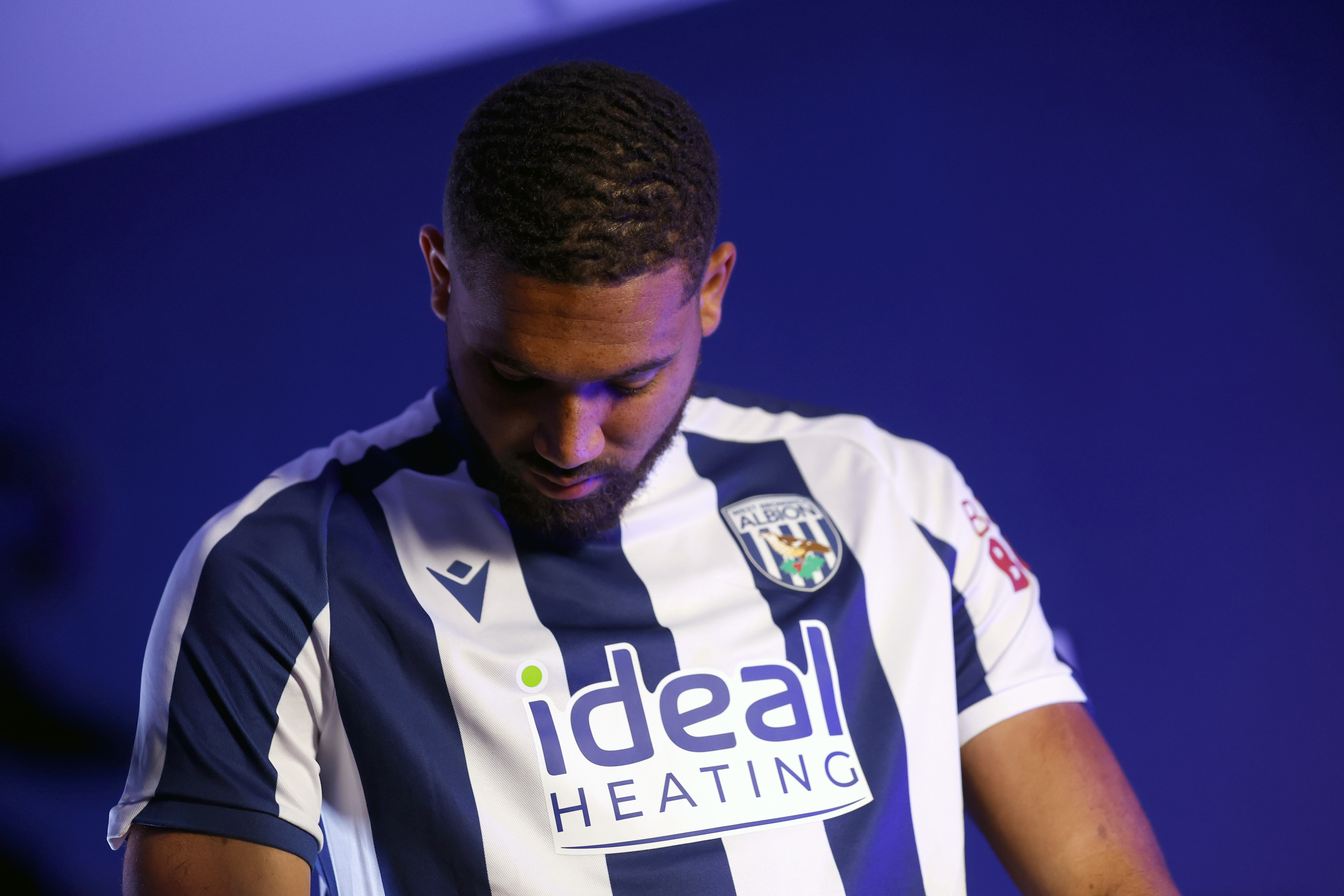 George Campbell sat in a home WBA shirt