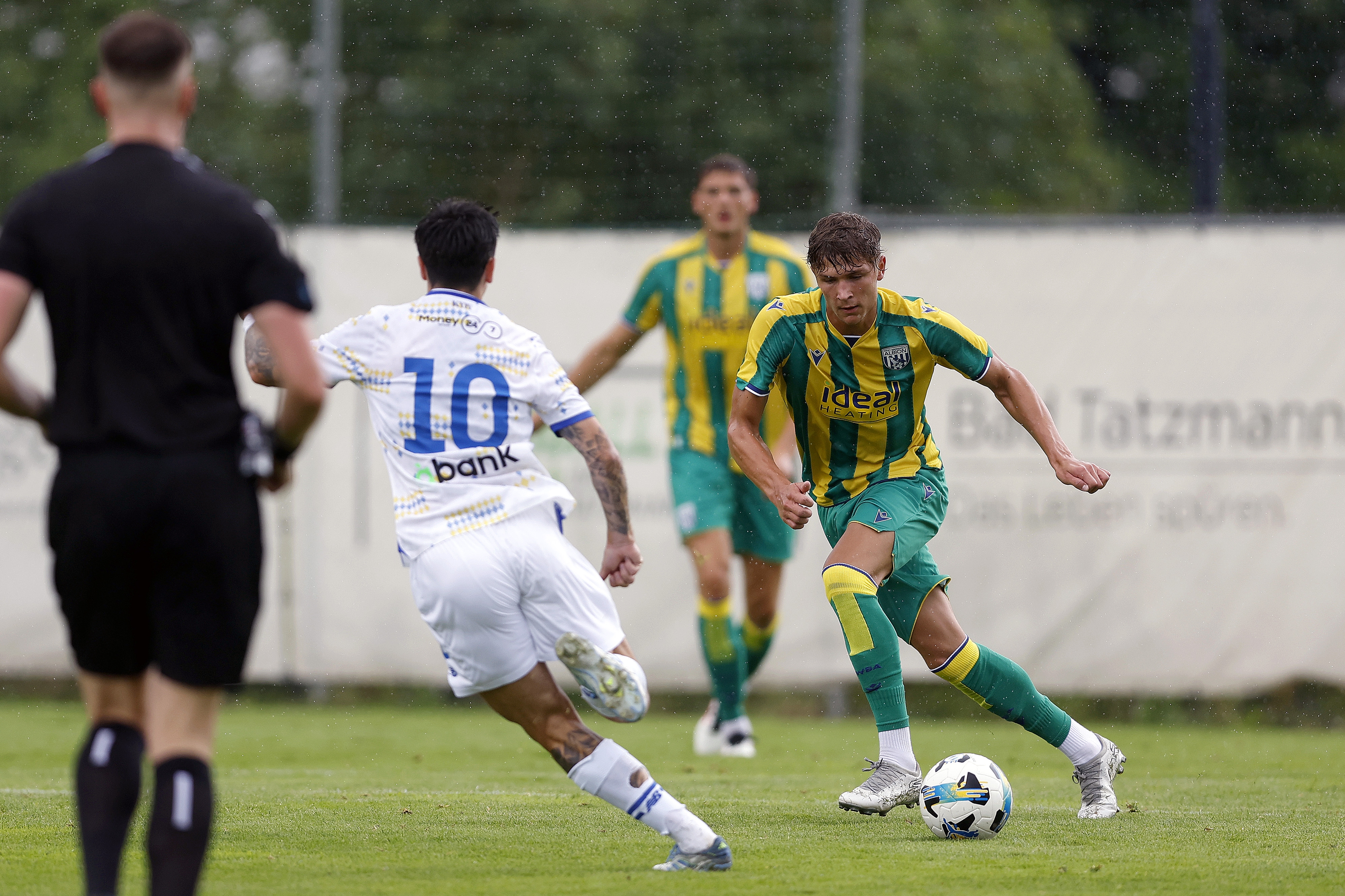 Cole Deeming in action against Dynamo Kyiv in pre-season in Austria 