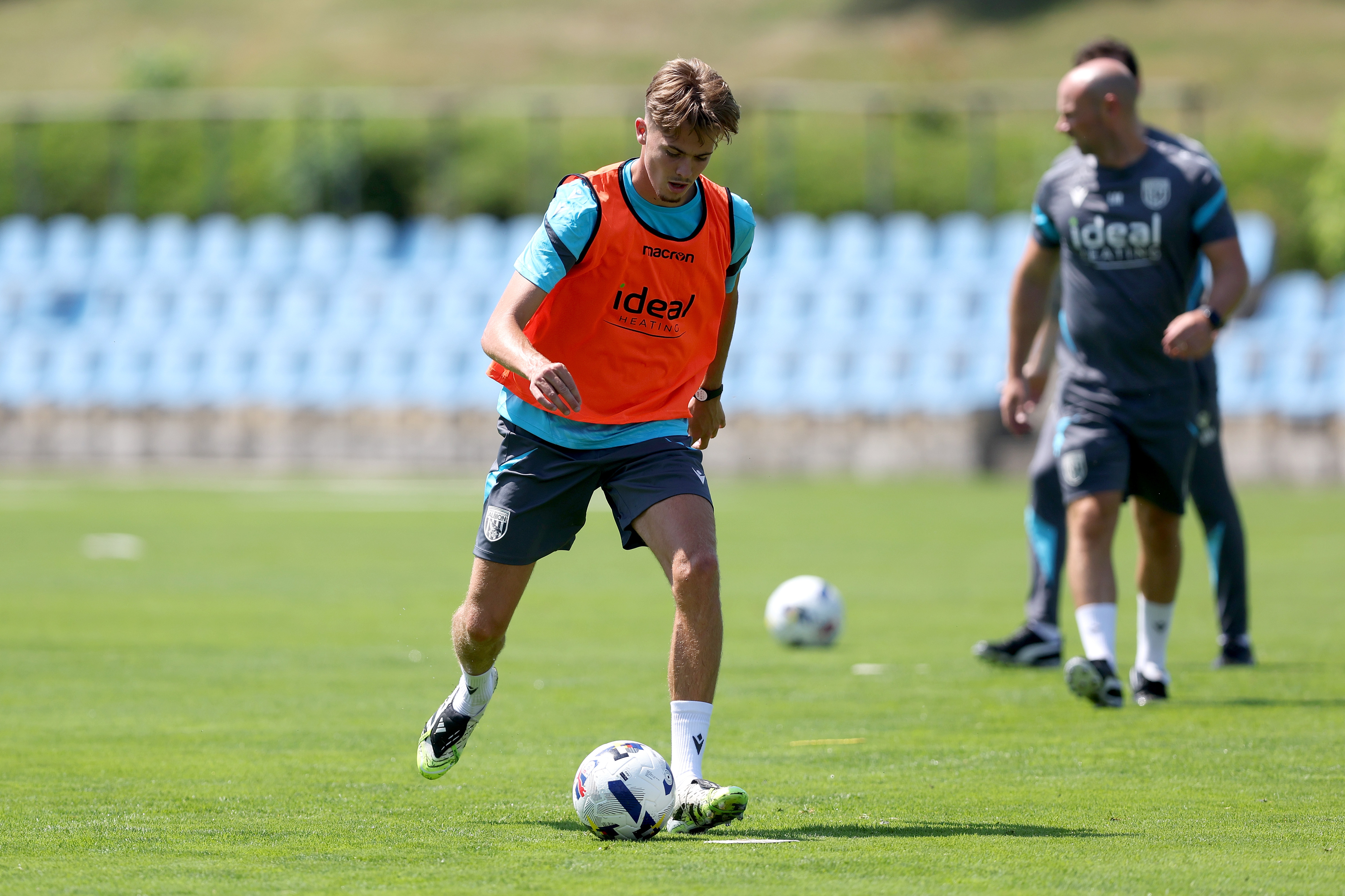 Isaac Price on the ball during a training session