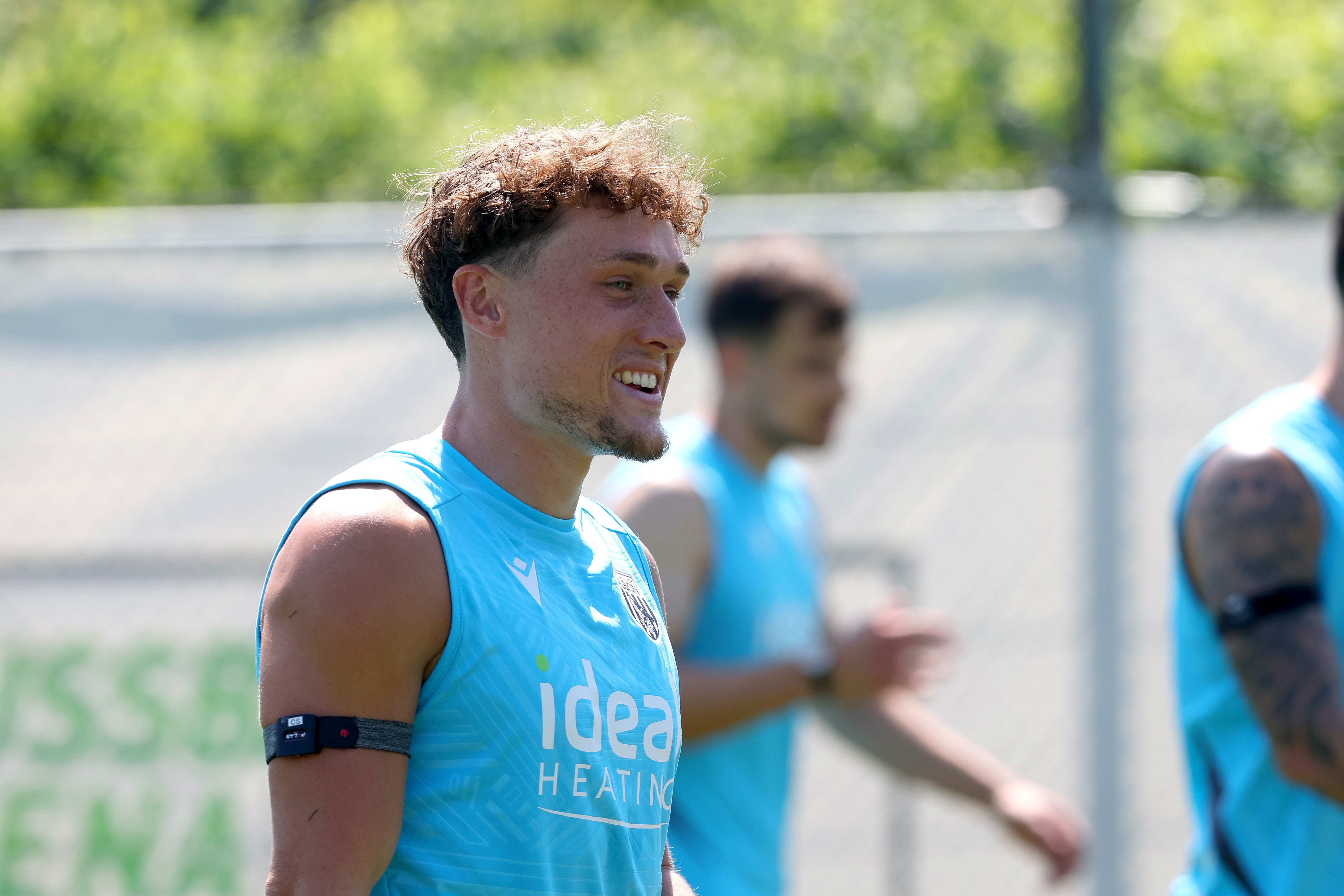 Callum Styles smiling during a training session