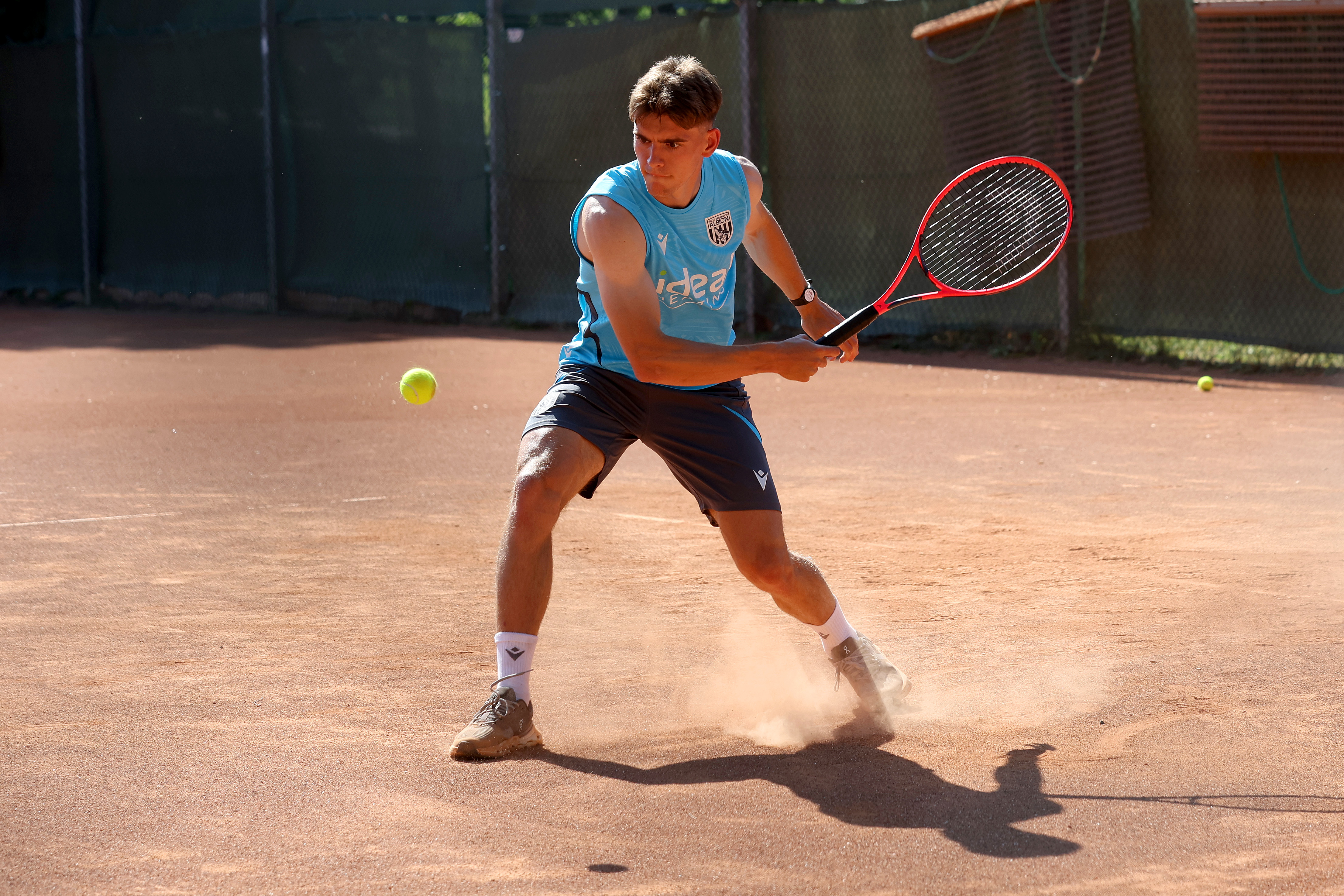 Tom Fellows playing tennis in Austria 