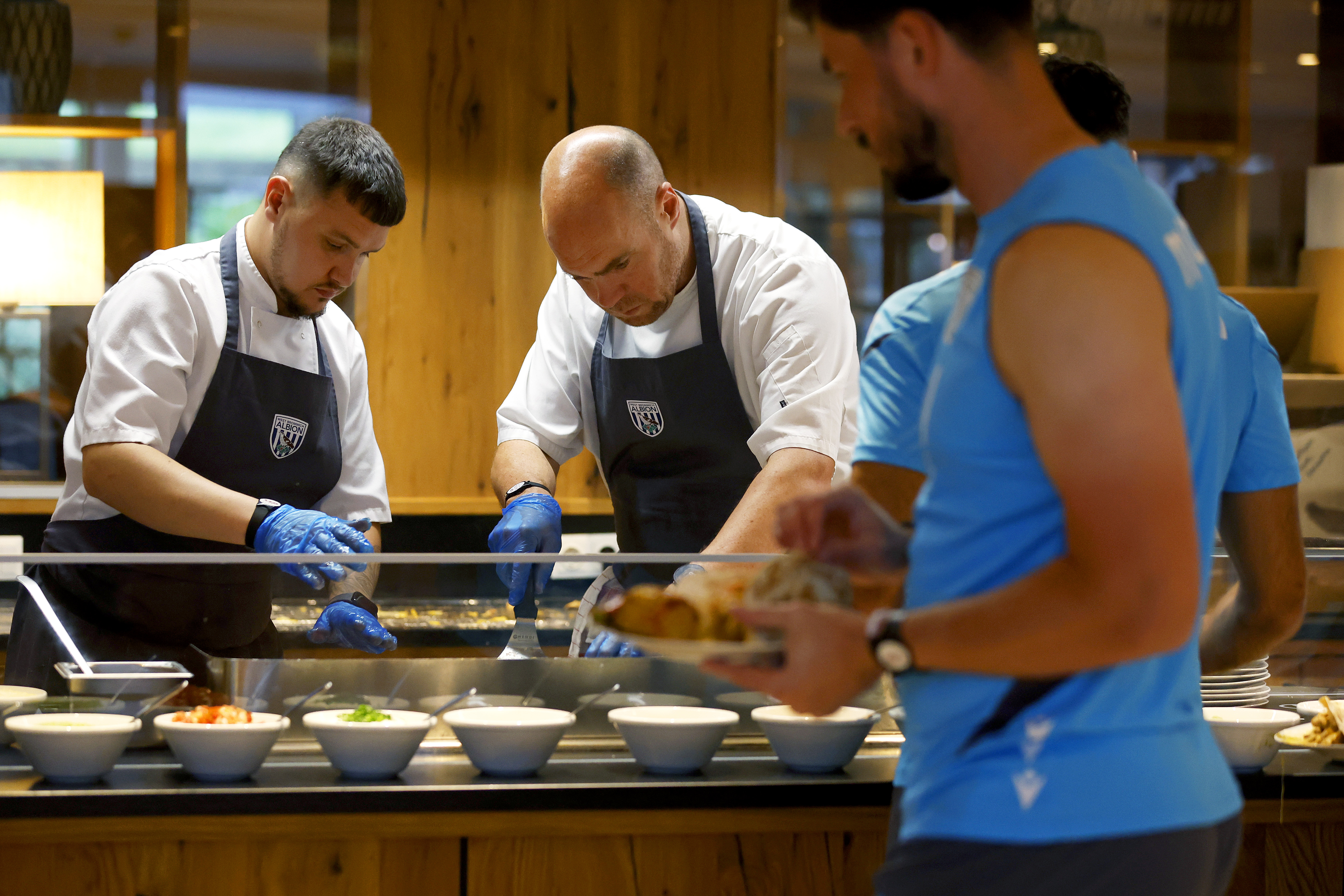 Albion's two chefs in the kitchen in Austria preparing food 