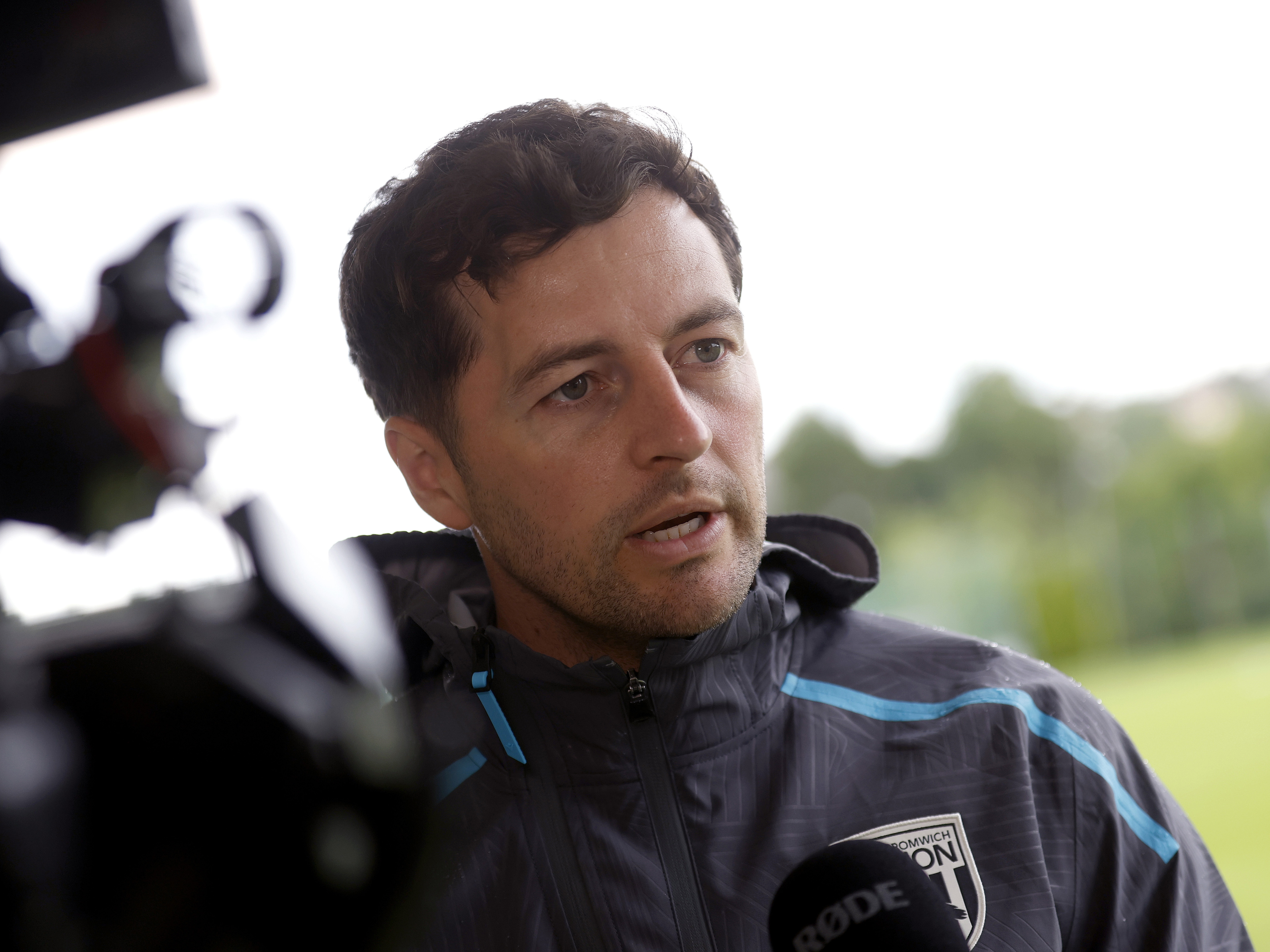 Ryan Mason is interviewed by WBA TV out in Austria after the Dynamo Kyiv game