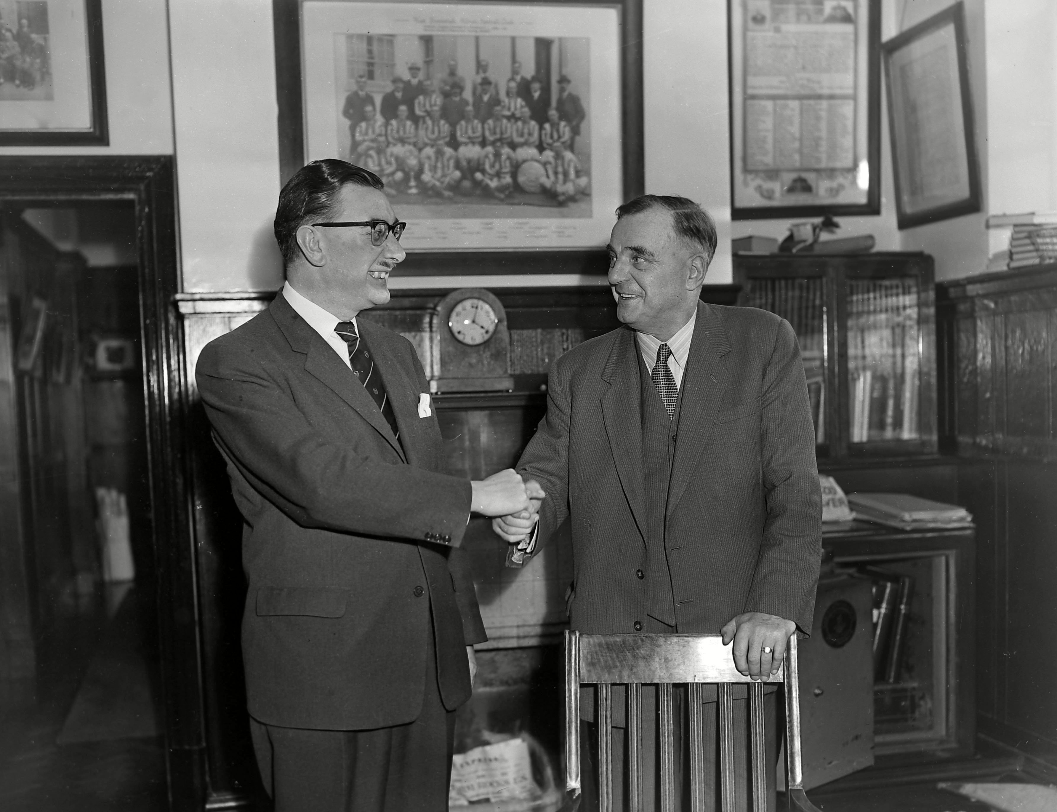 Alan Everiss and Ephraim Smith at The Hawthorns in May 1960