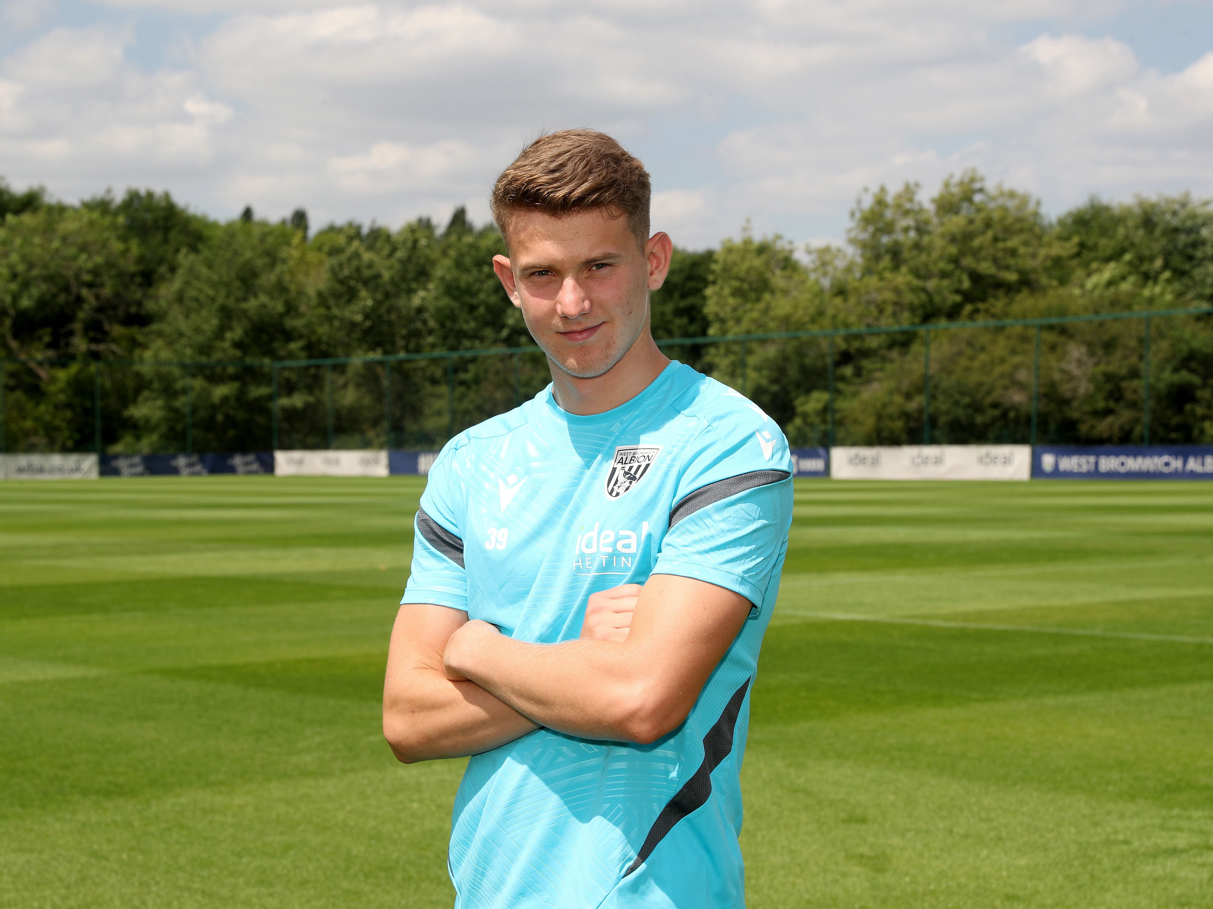 A photo of Albion youngster Jack Bray outside at the club training ground after signing professional terms