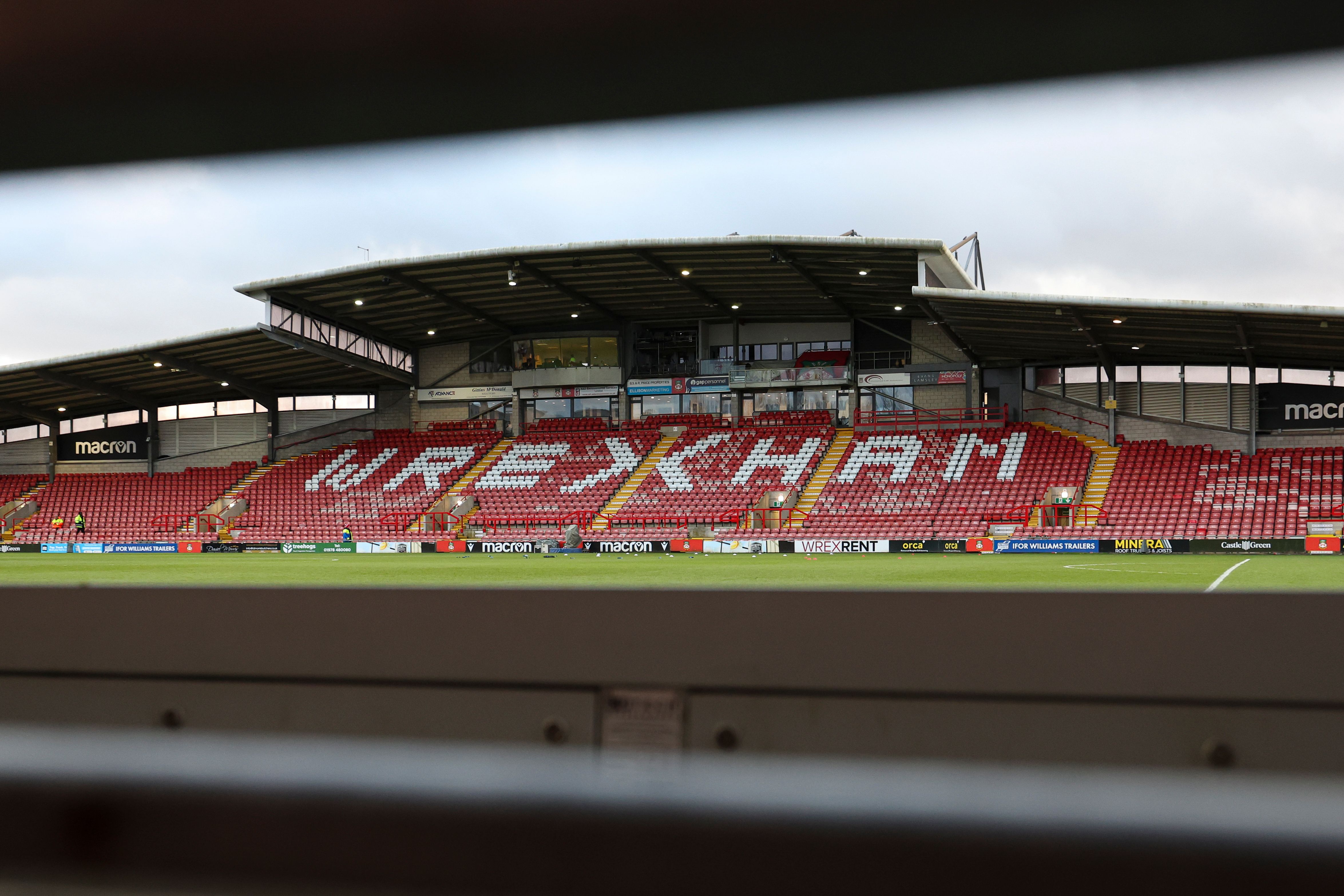 A general view of one of the stands at Wrexham's SToK Racecourse ground