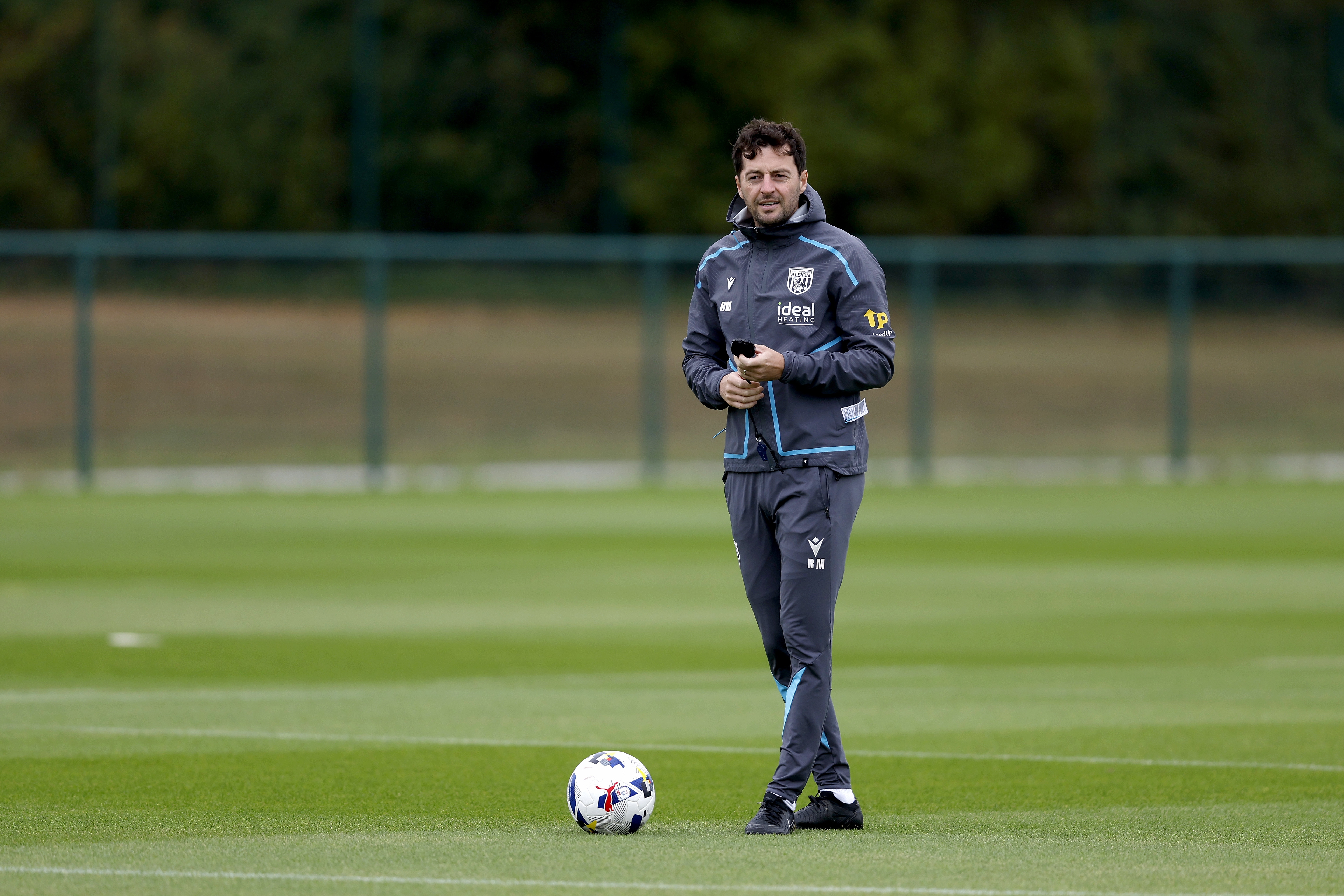 Ryan Mason with a ball at his feet during a training session