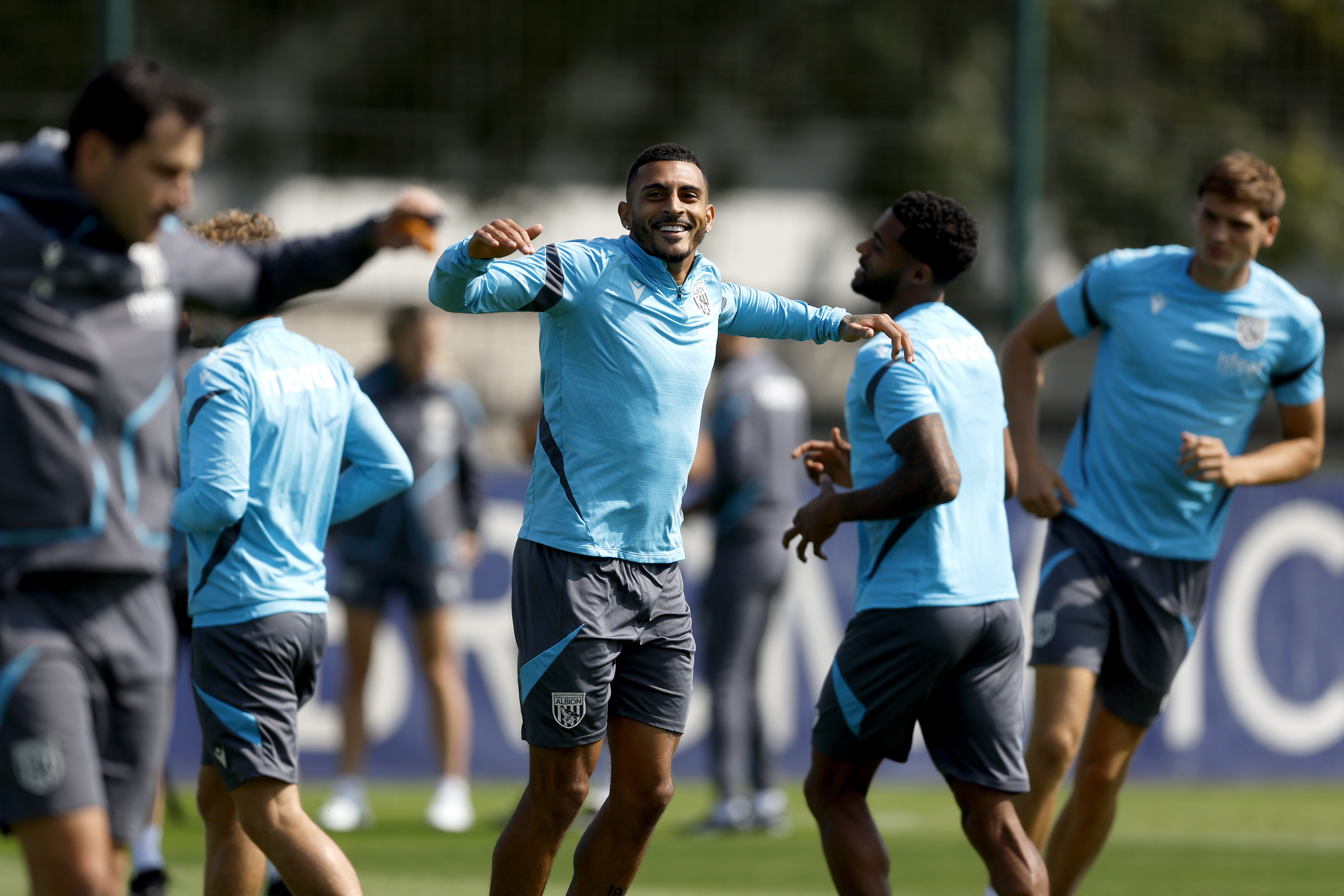 Albion players in training.