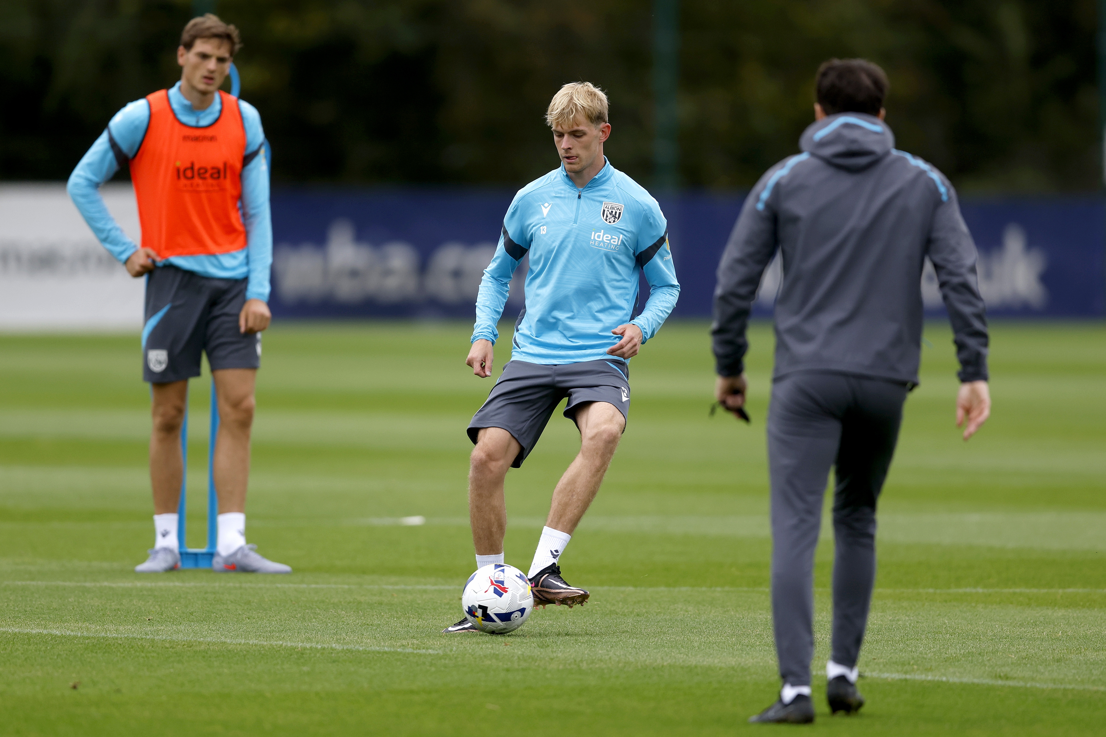 Toby Collyer on the ball during training 
