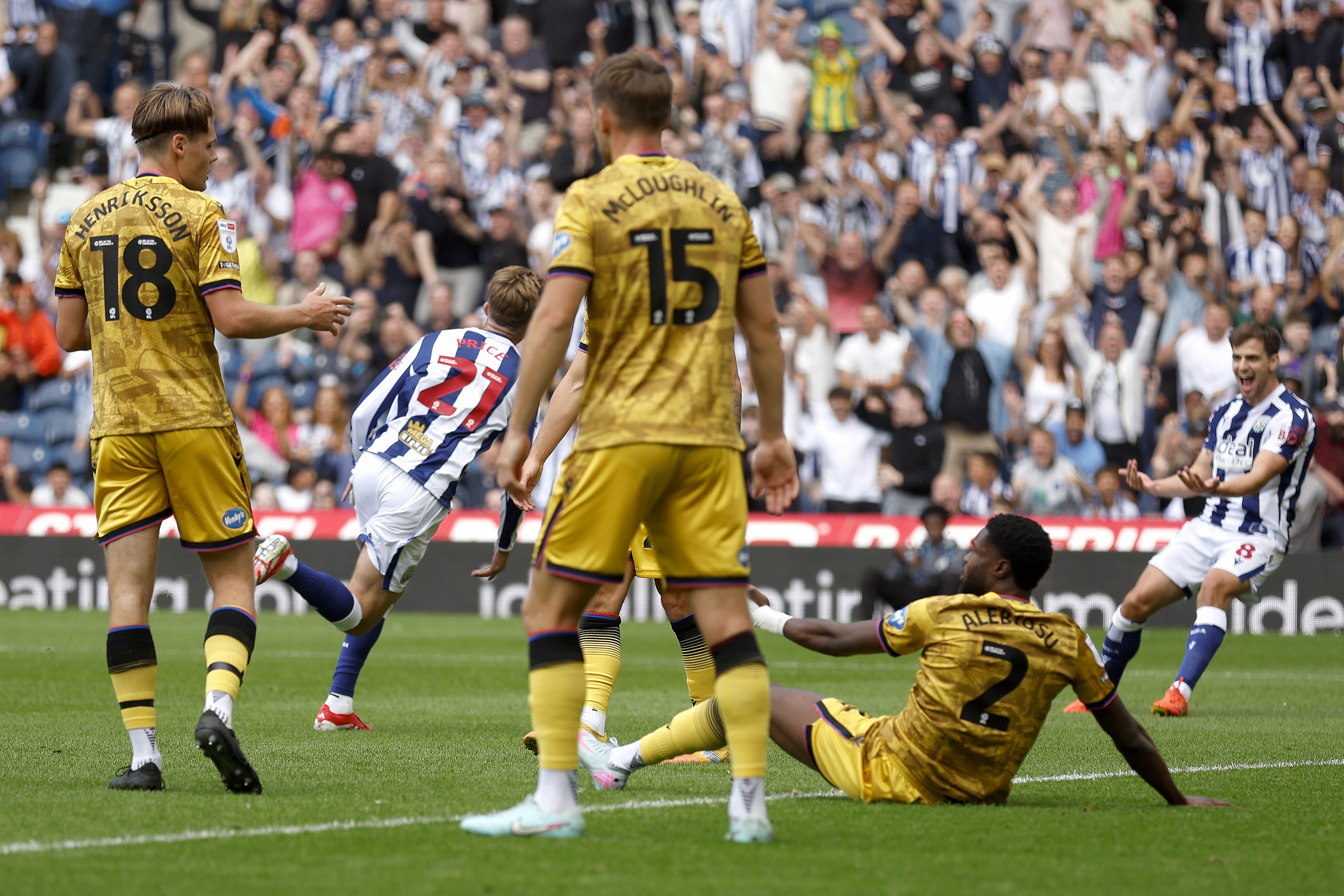 Isaac Price celebrates after scoring against Blackburn 