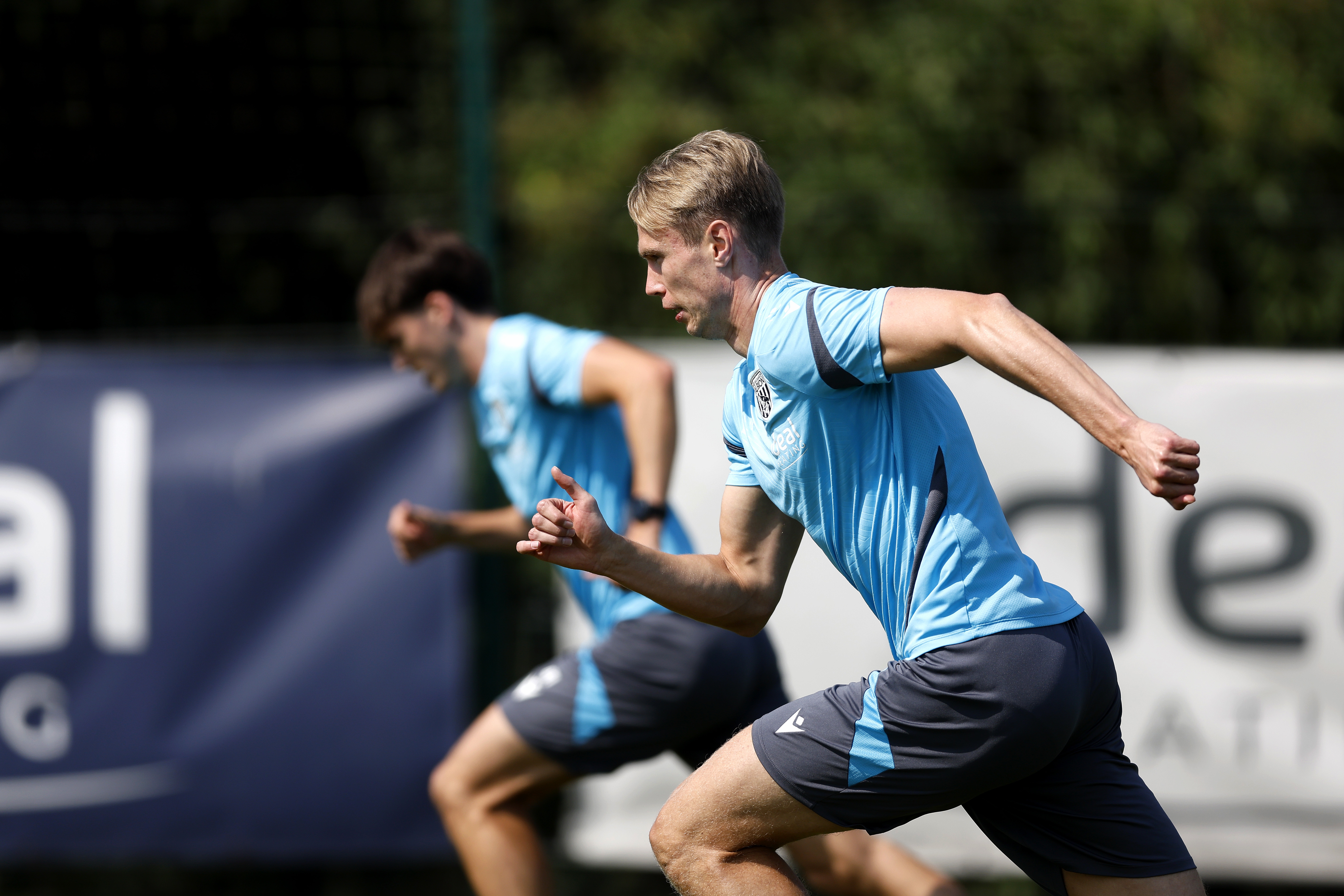 Albion players in training.