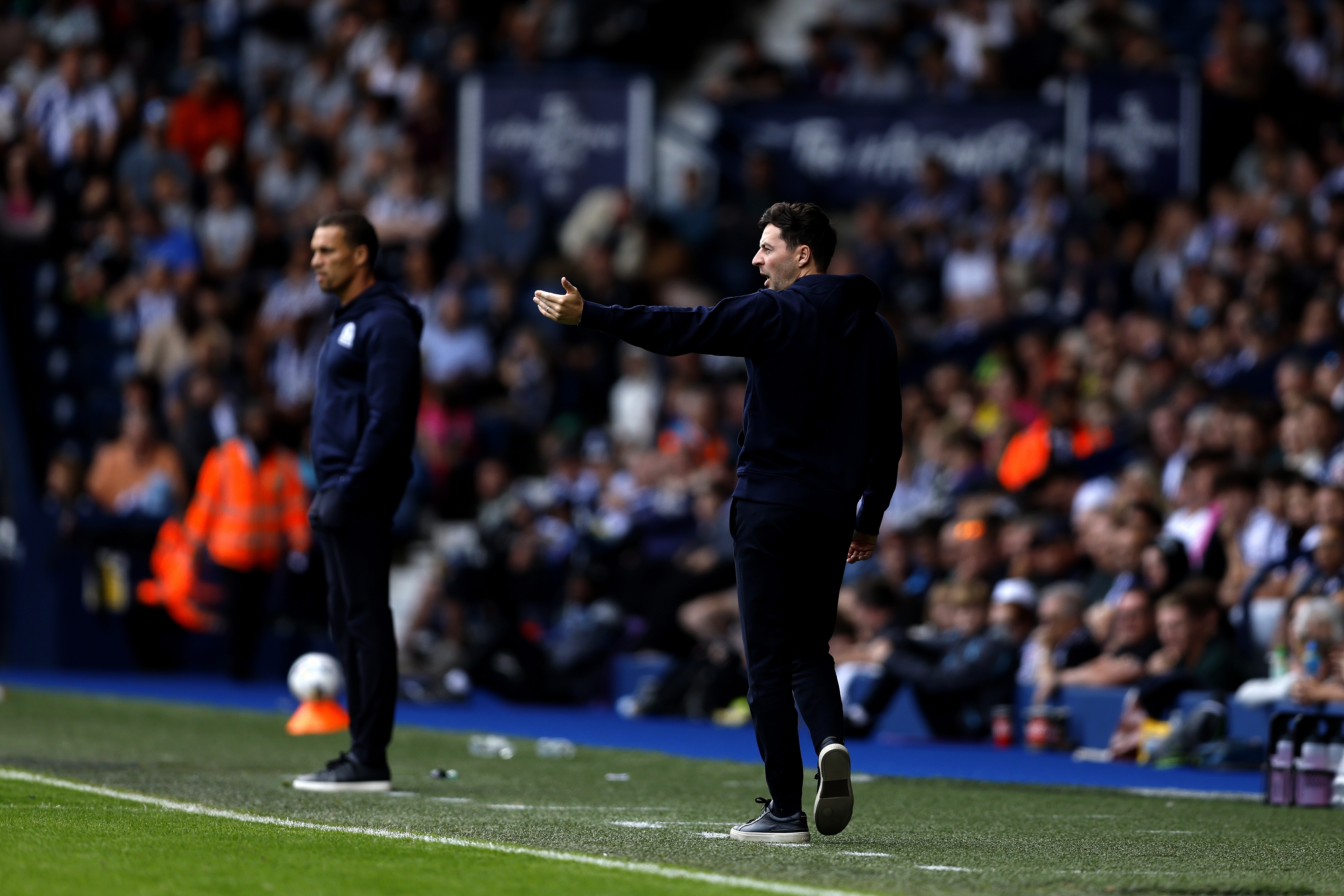 Ryan Mason on the touchline at The Hawthorns against Blackburn 