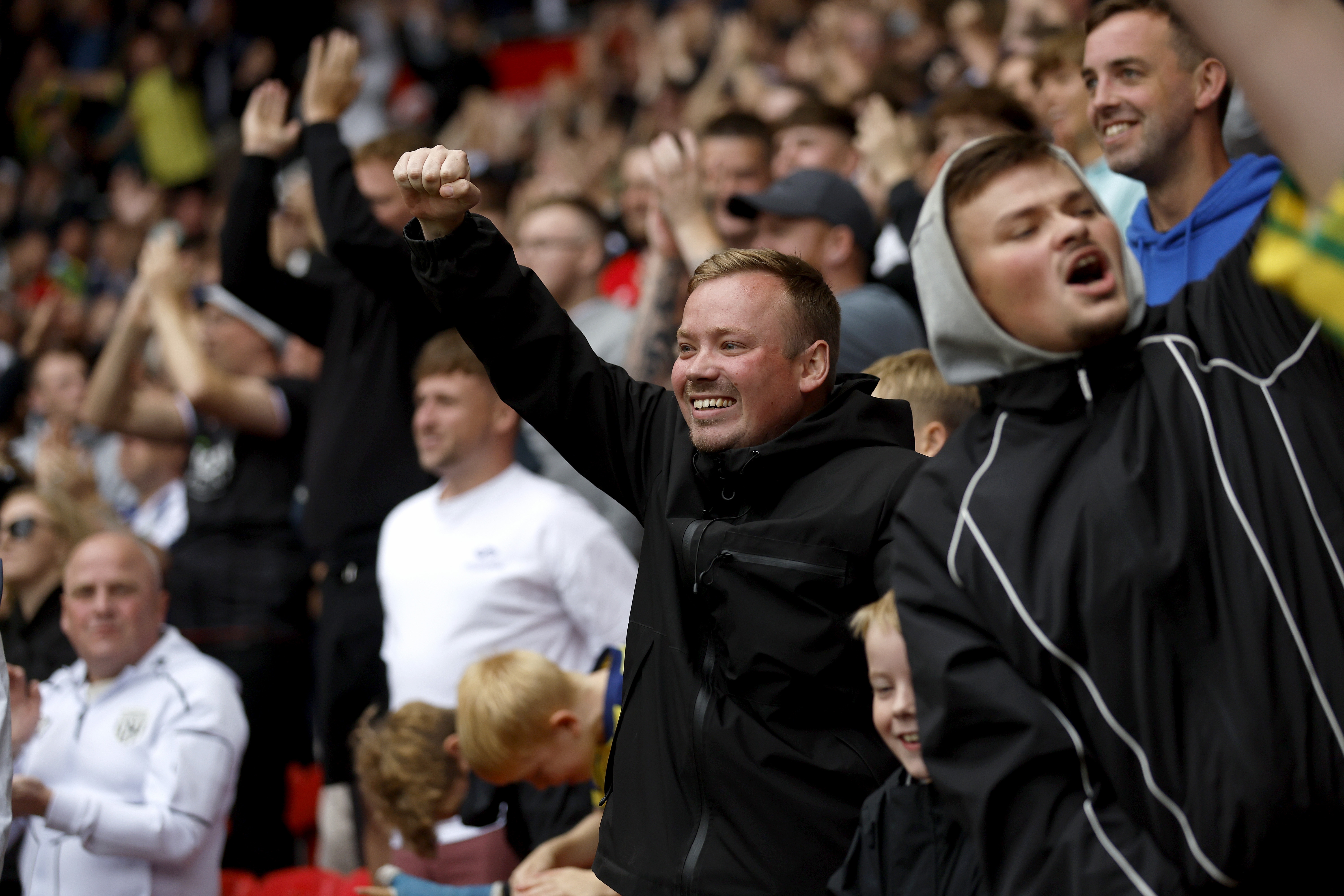 A general view of WBA fans at Stoke 
