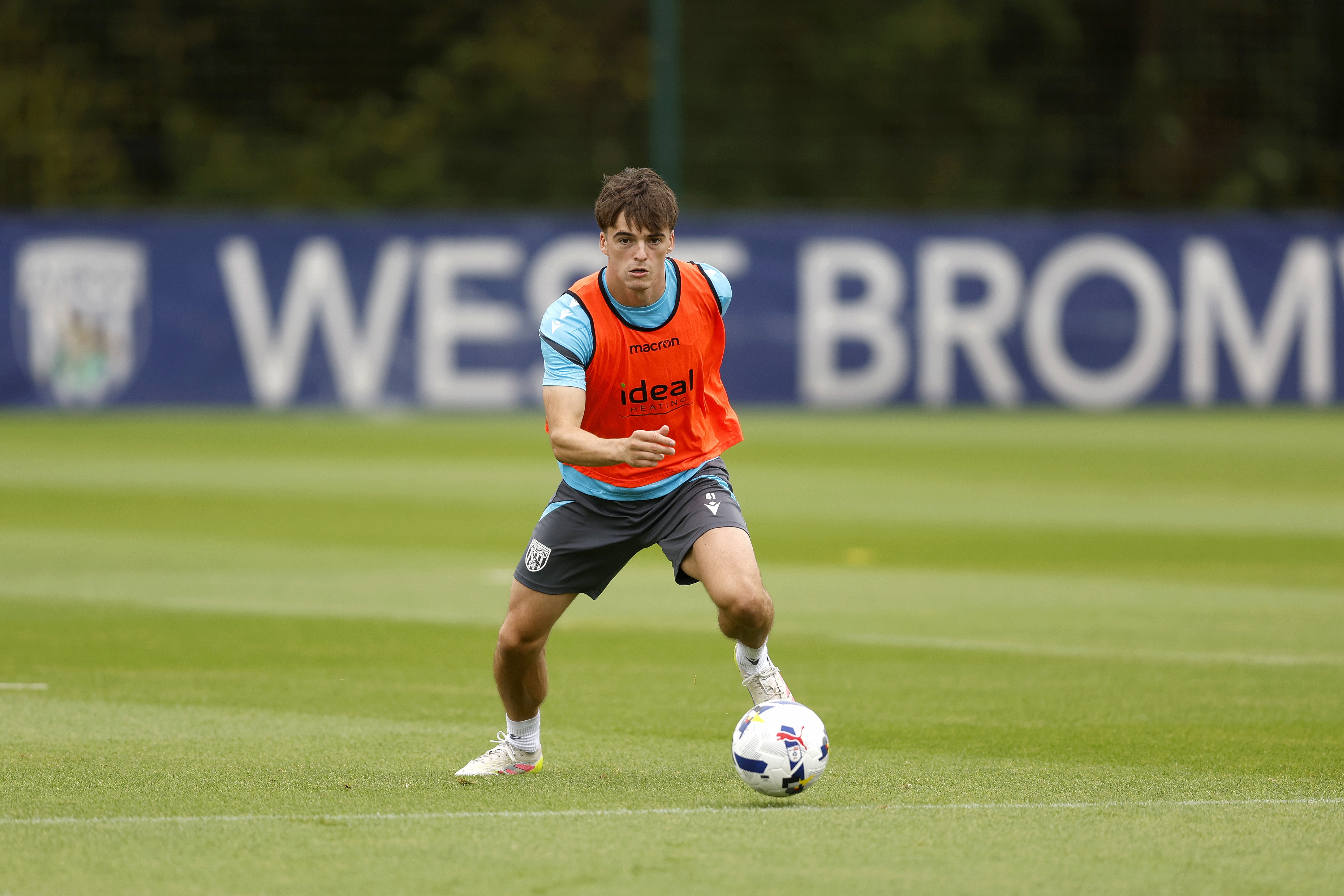 Alex Williams on the ball during training 