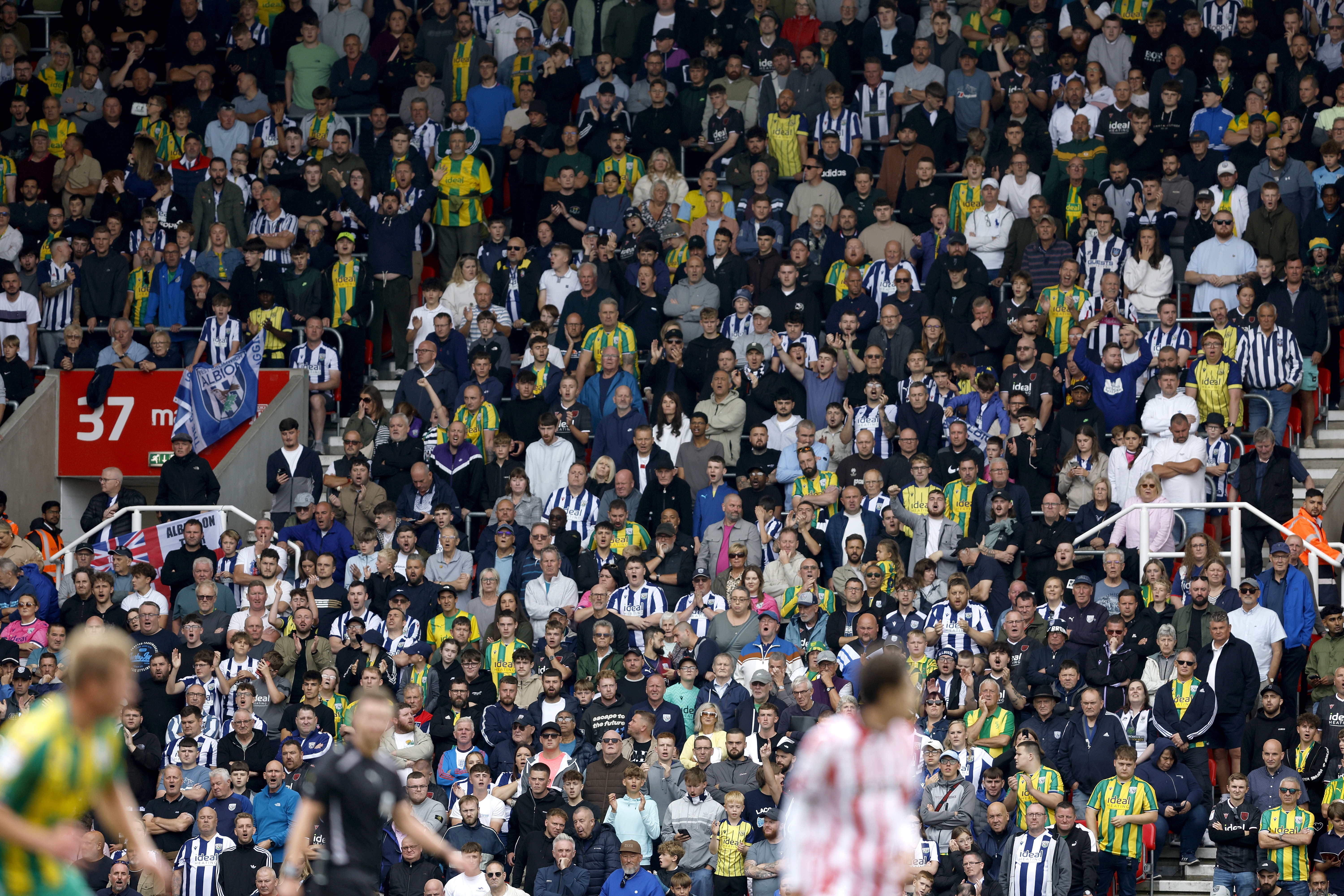 A general view of WBA fans at Stoke 
