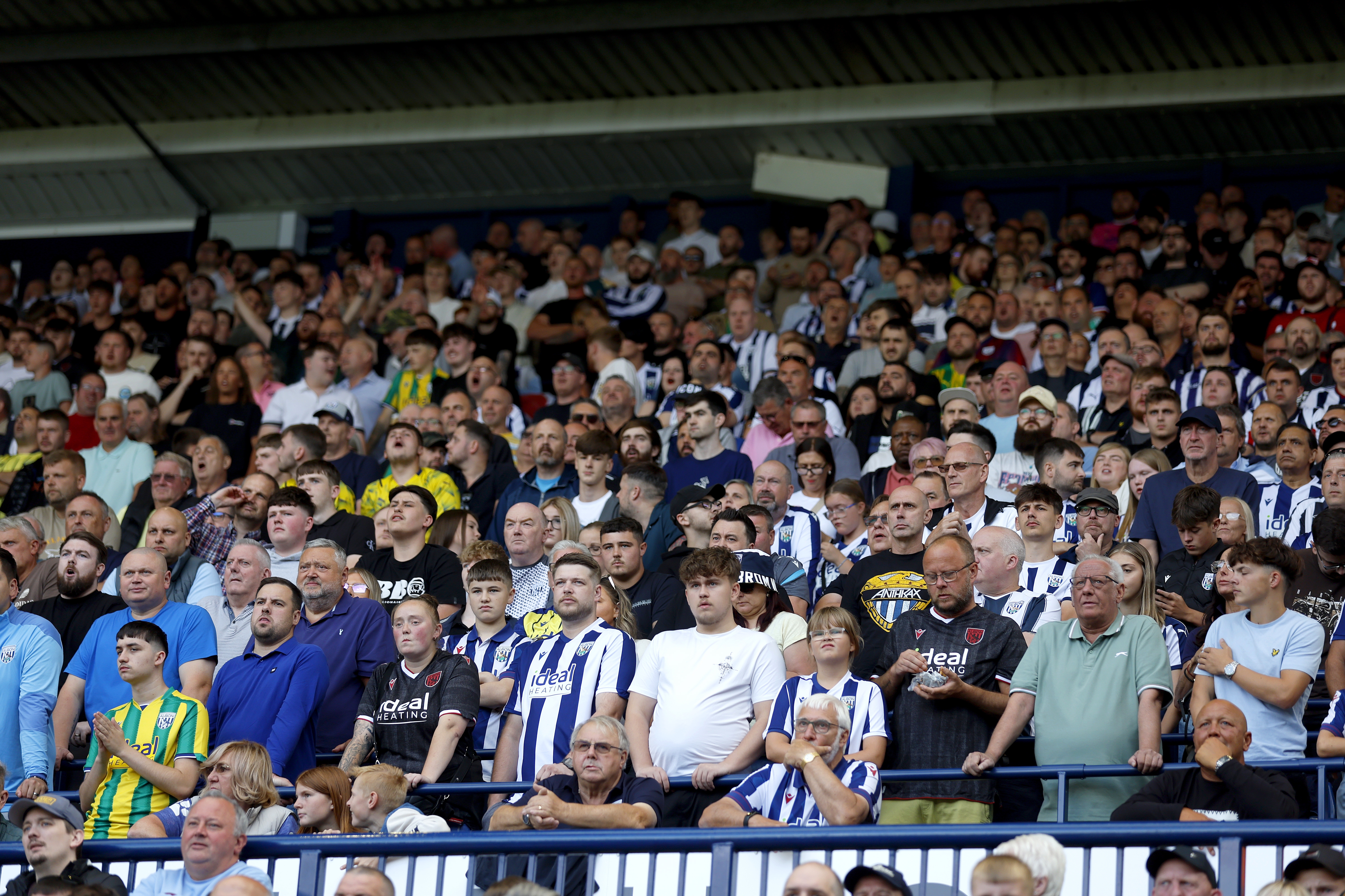 A general view of Albion fans at The Hawthorns against Blackburn
