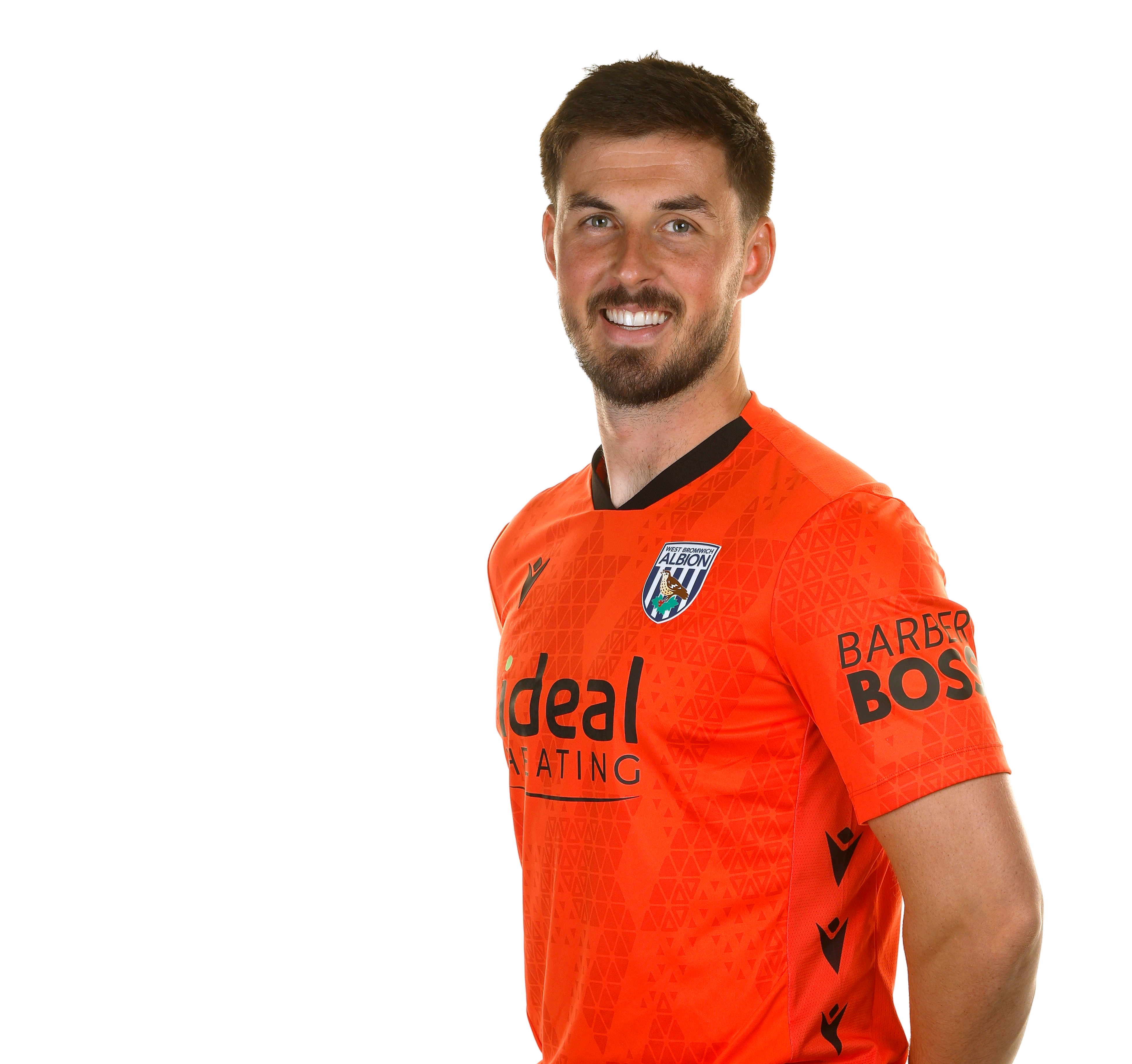 A photo of Albion goalkeeper Joe Wildsmith in the 2025/26 orange keeper kit