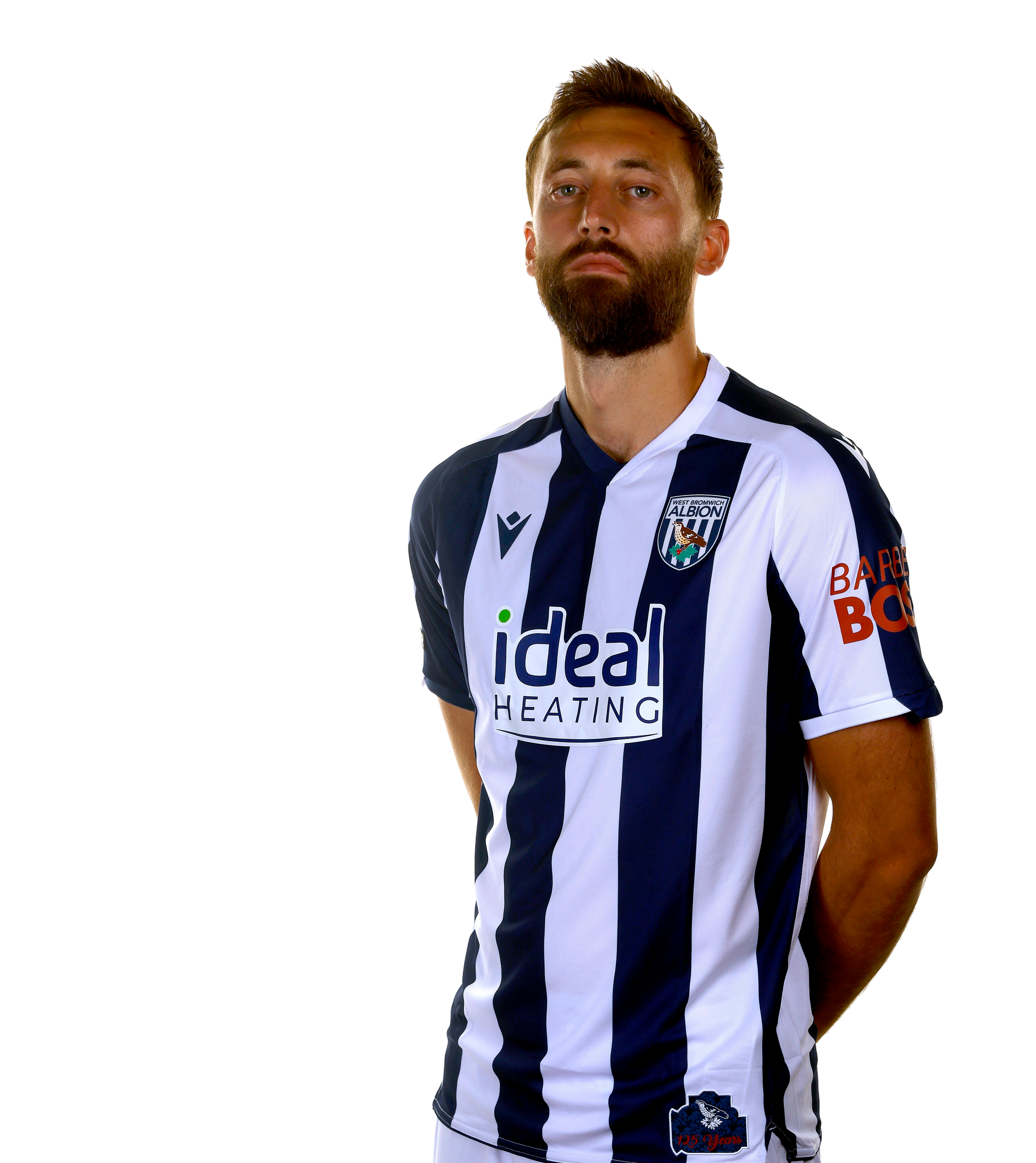 A photo of Albion defender Nat Phillips in the 2025/26 home kit