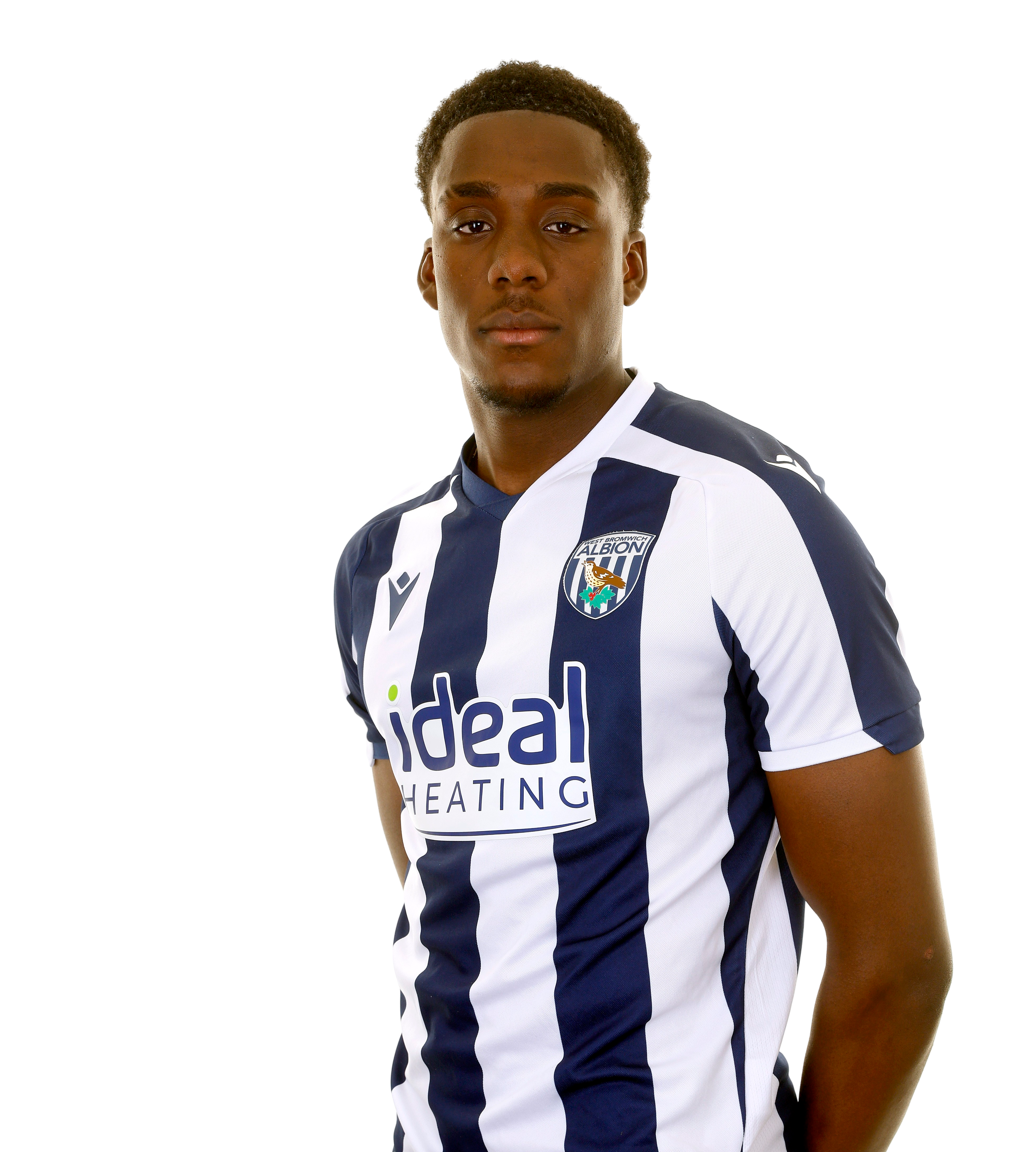 A photo of Albion U21 midfielder Souleyman Mandey in the 2025/26 home kit