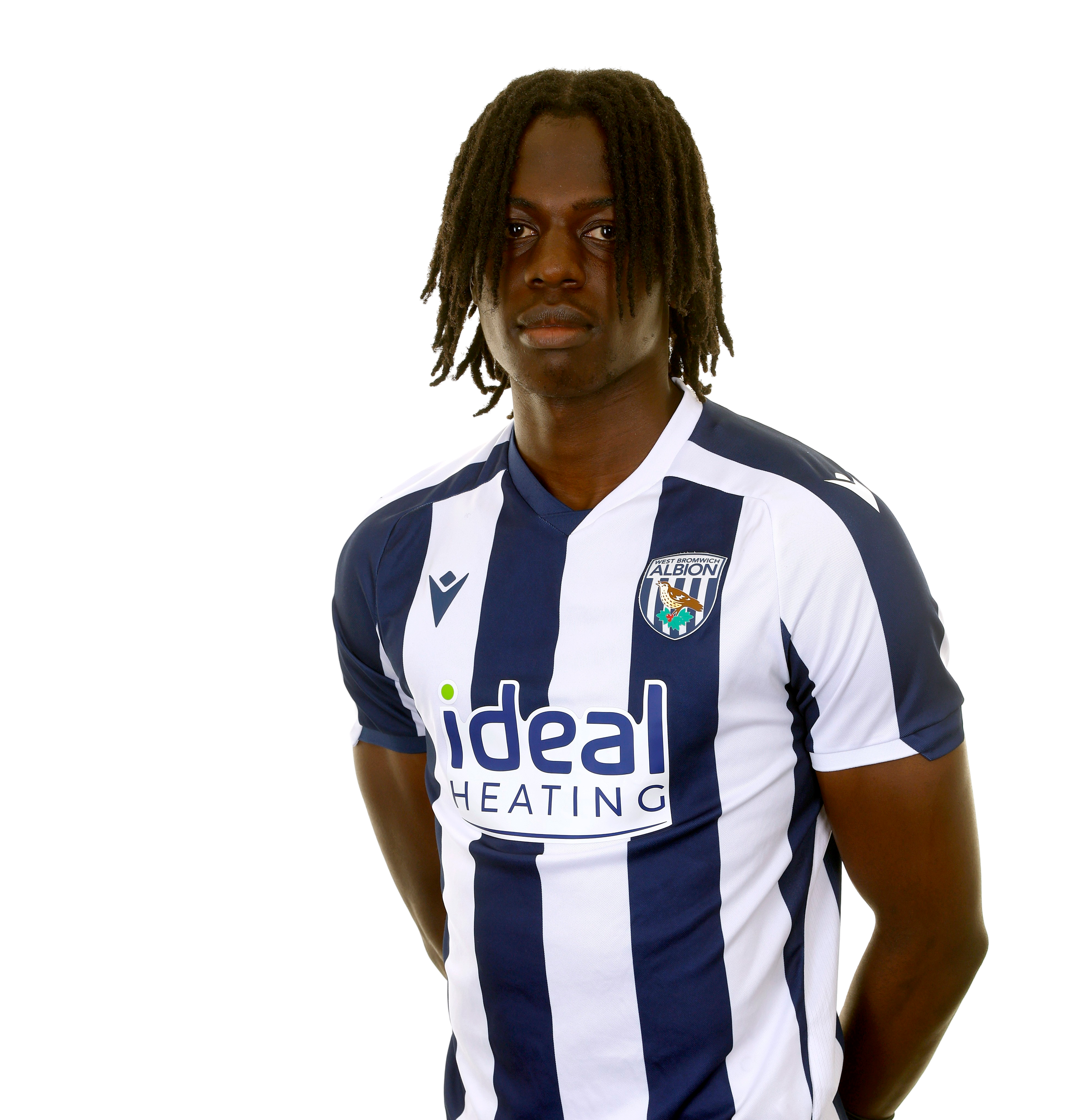 A photo of Albion U21 attacker Torin Ntege in the 2025/26 home kit