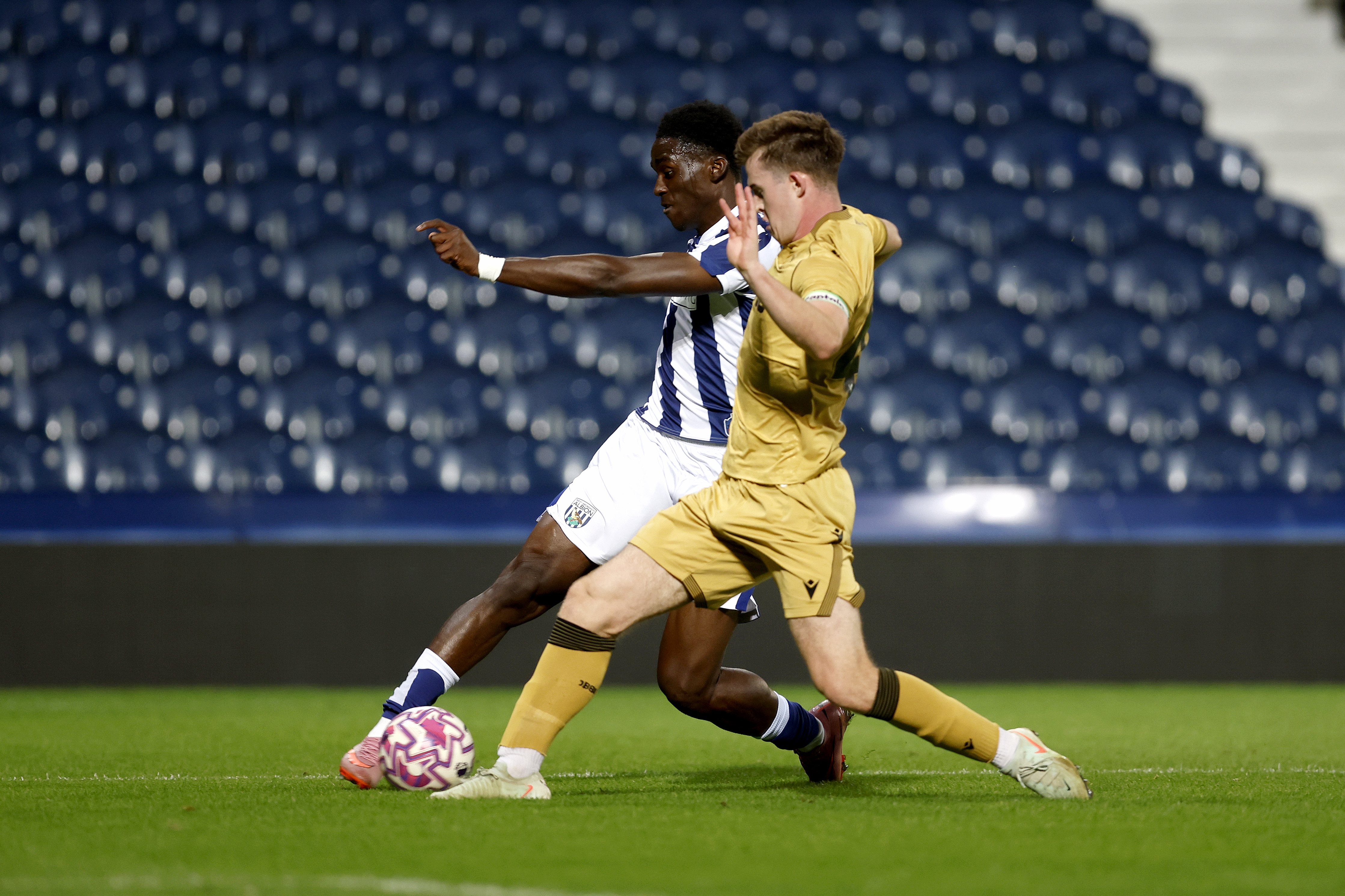 Dan Chimeziri on the ball for Albion's PL2 side v Palace at The Hawthorns