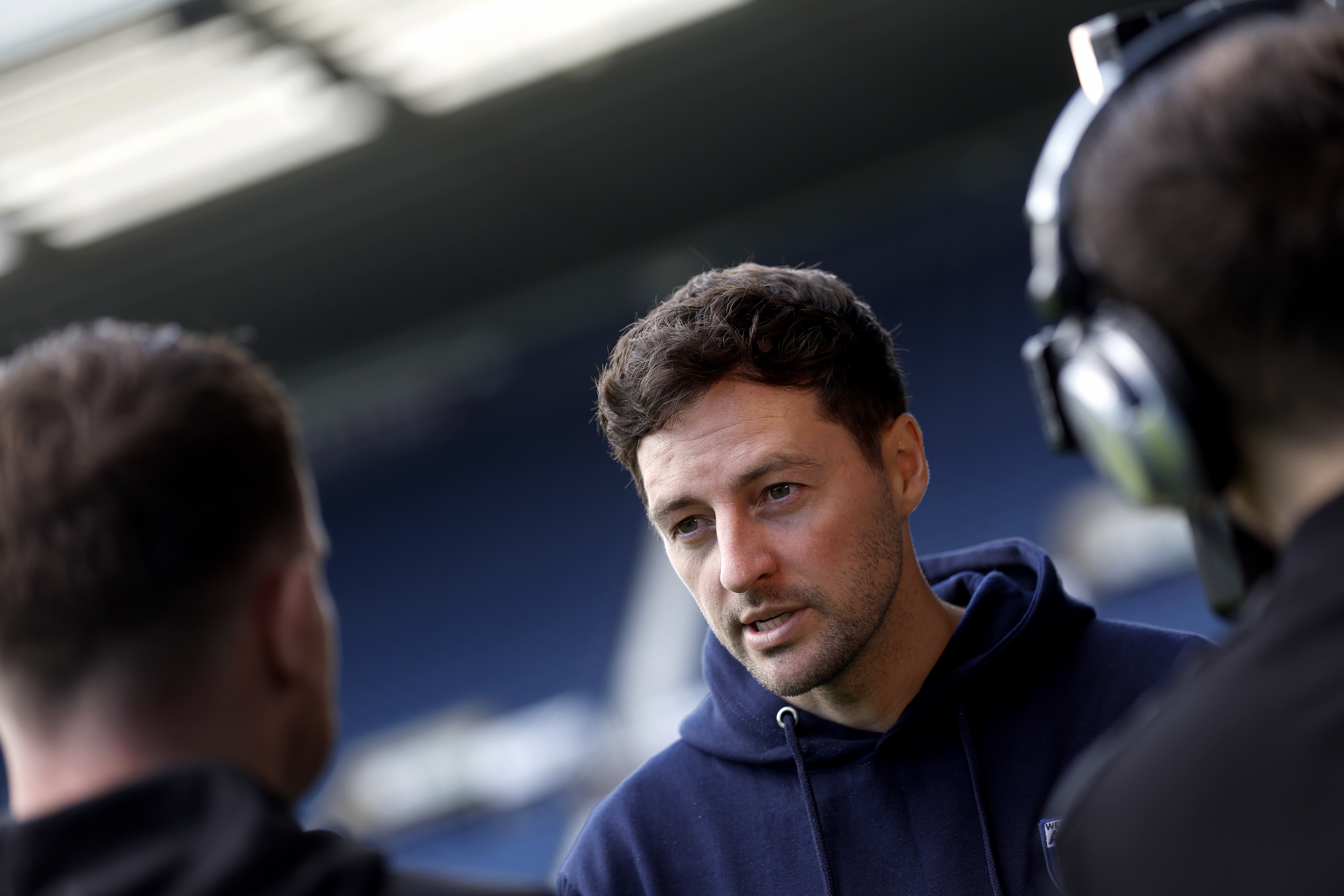 Ryan Mason is interviewed by WBA TV after the Rayo Vallecano match