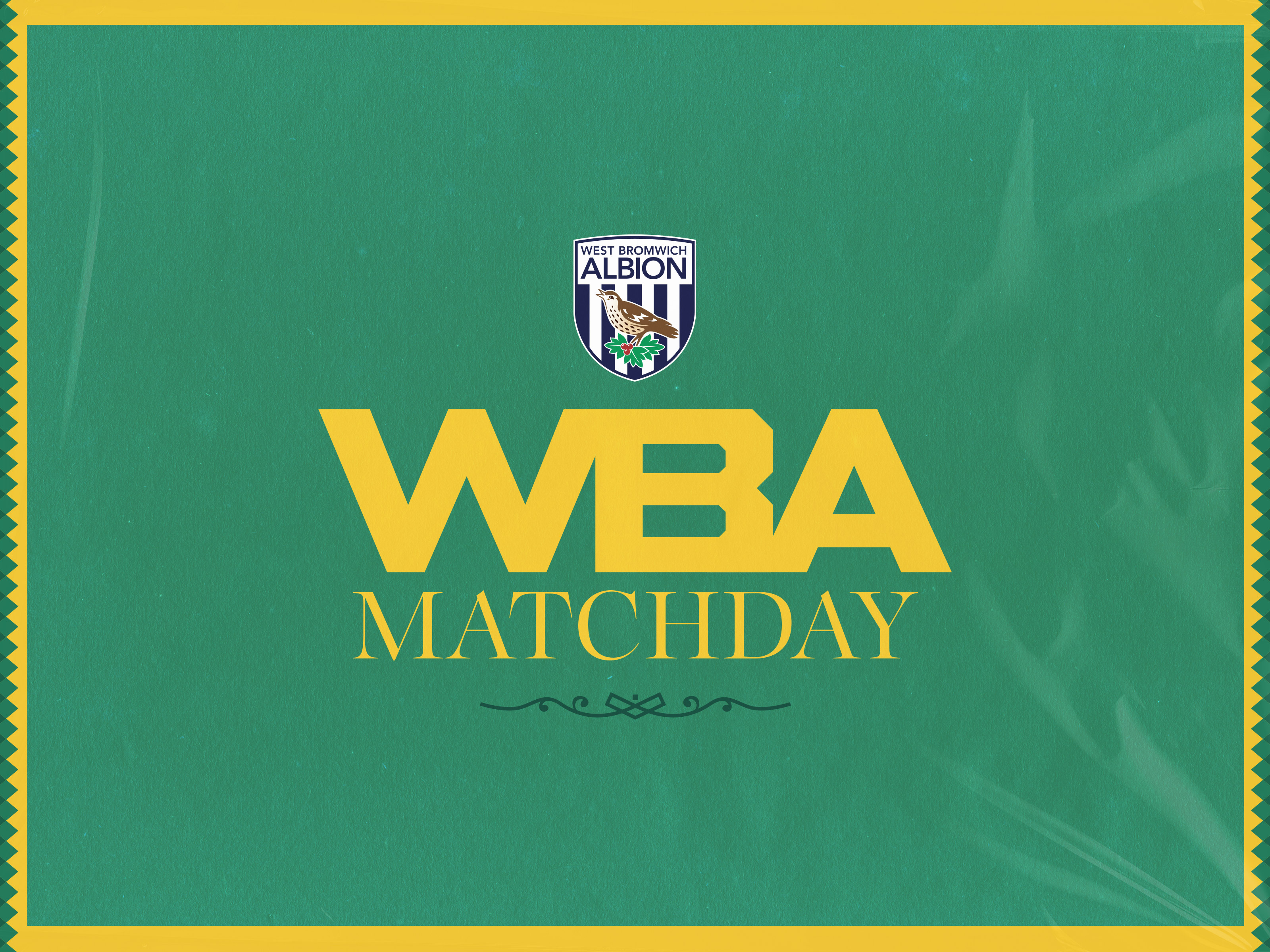 Green and yellow away WBA matchday graphic