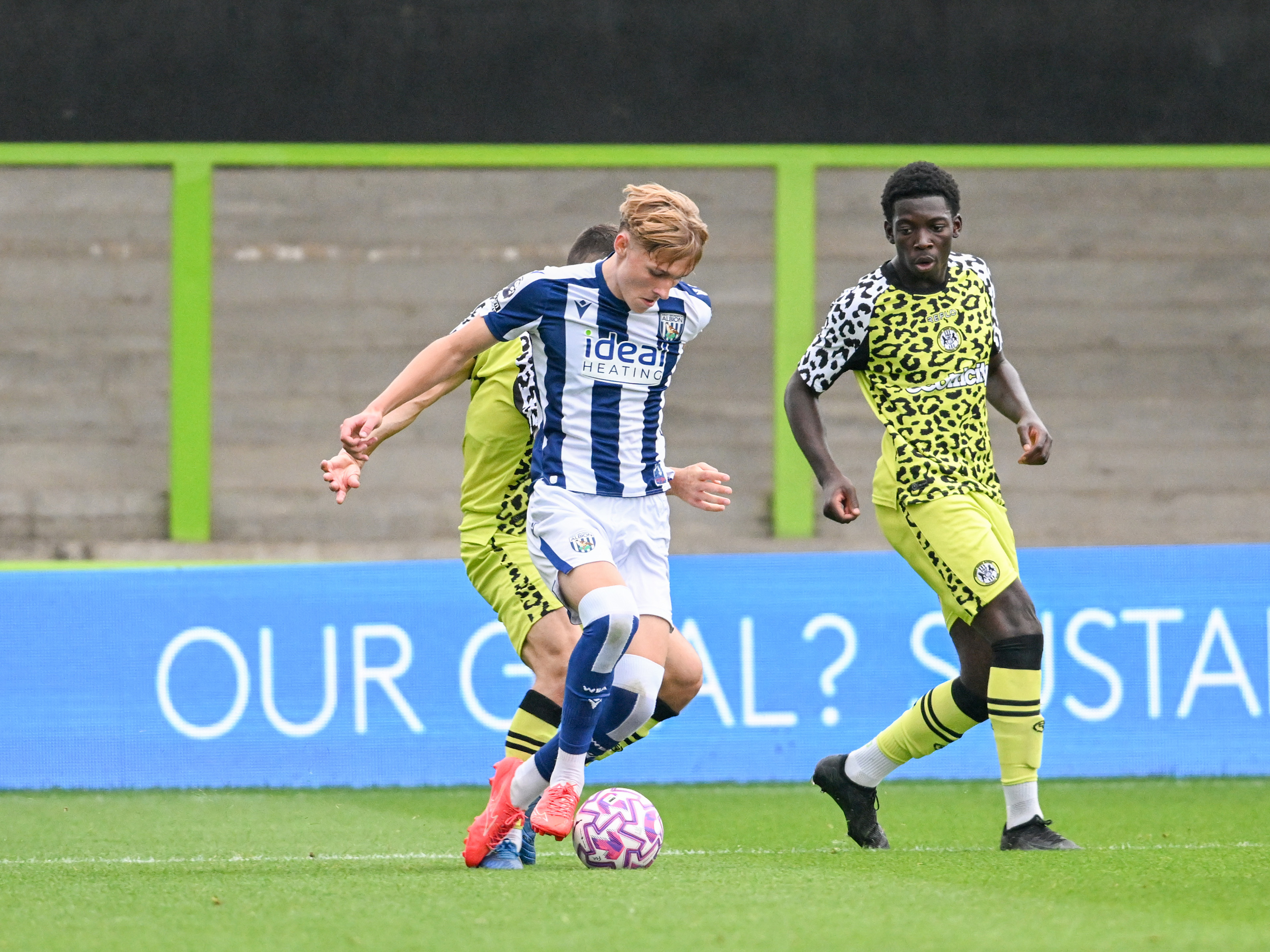 A photo of Albion U21 attacker Ollie Bostock in the 2025/26 home kit
