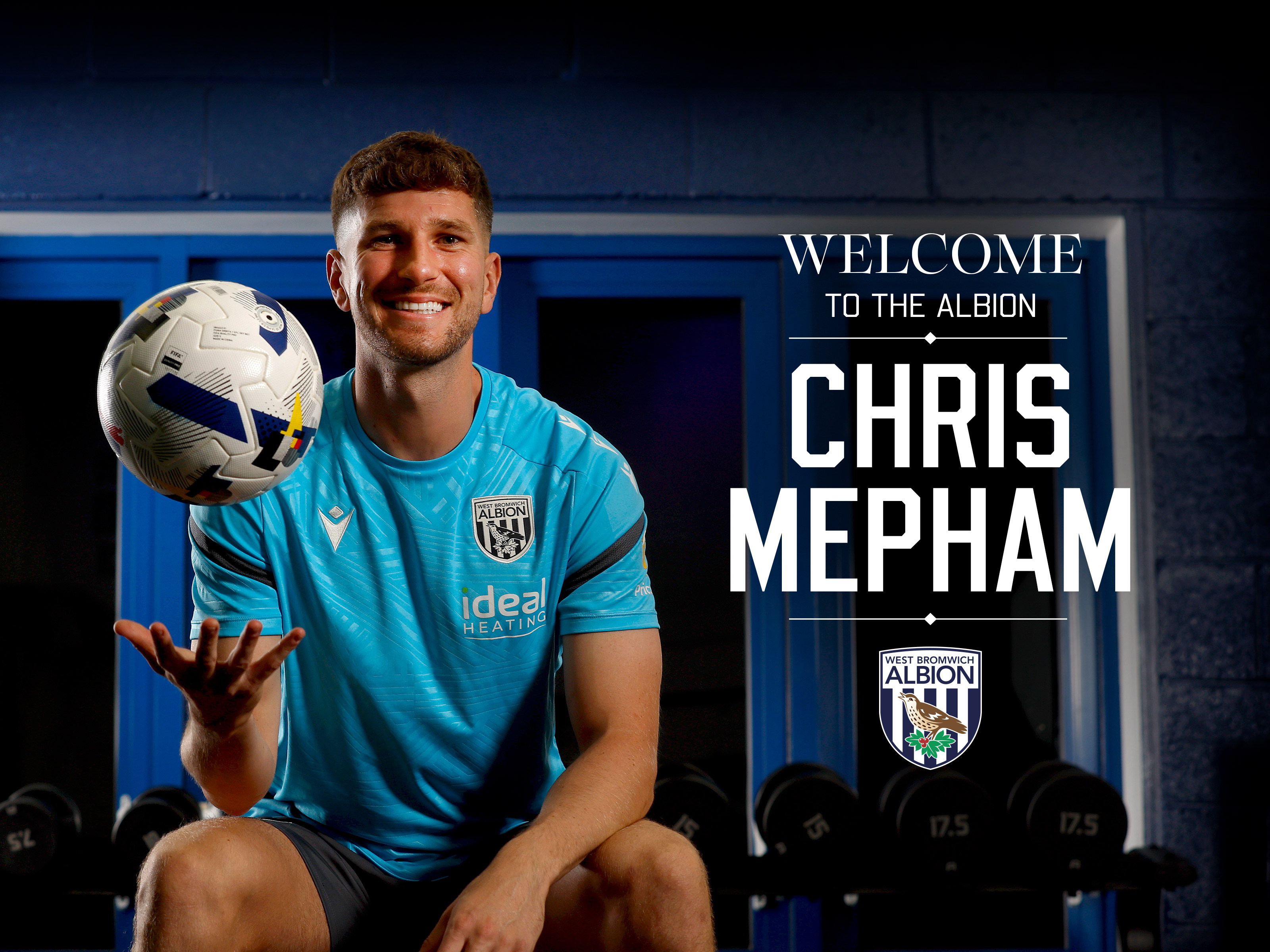 A graphic welcoming Albion's new signing Chris Mepham