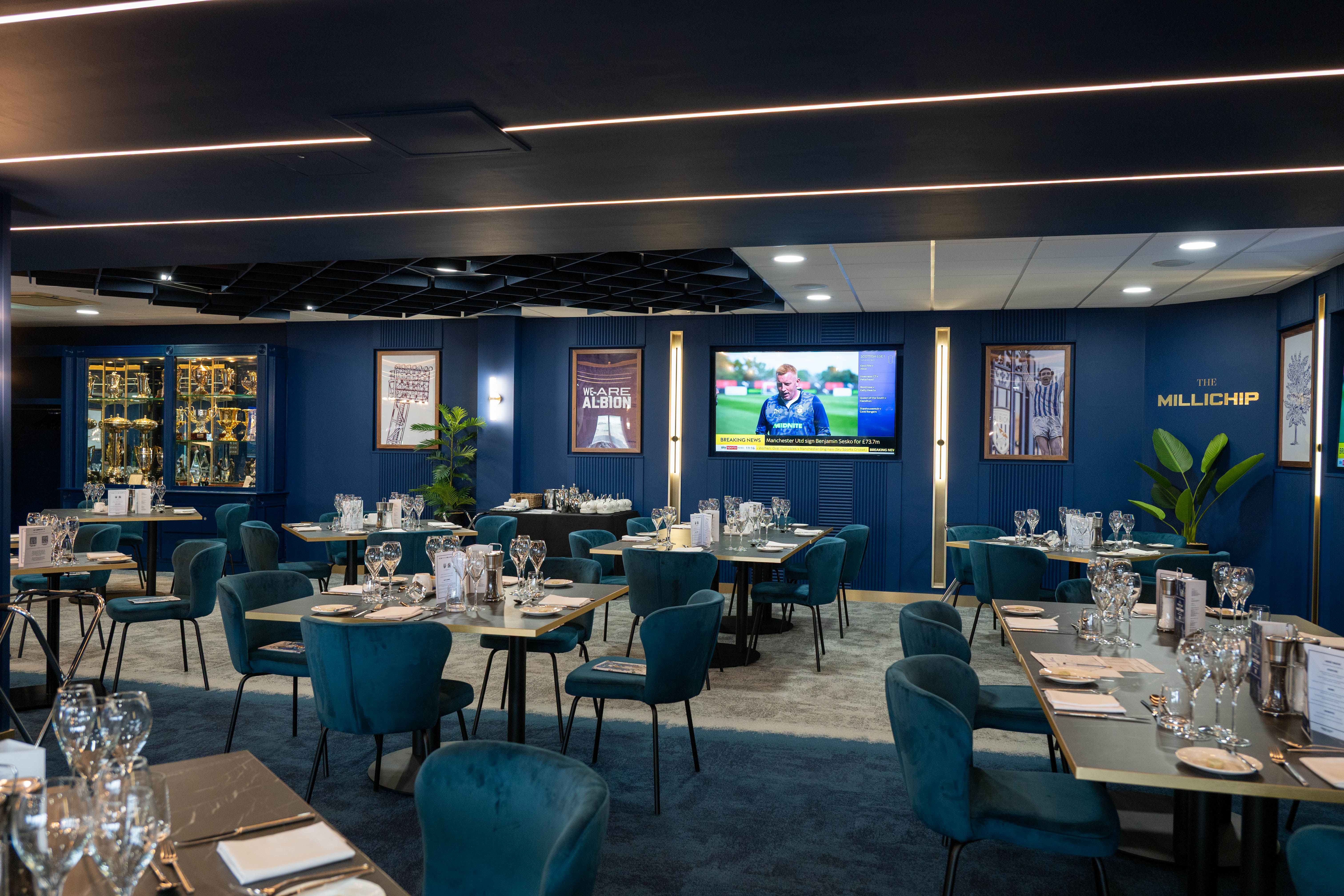 An image of Albion's newly refurbished Millichip Suite