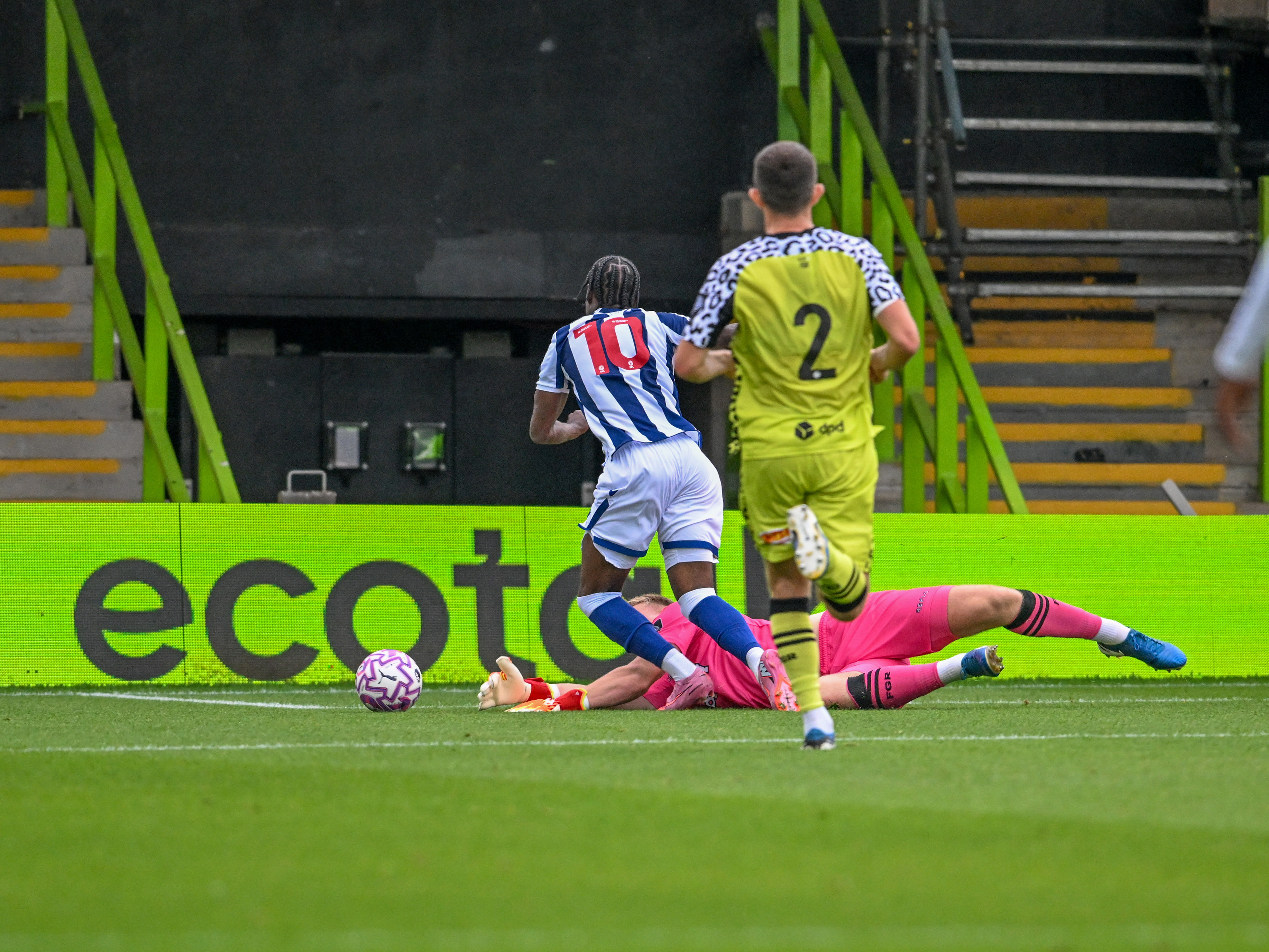 A photo of Albion u21 attacker Akeel Higgins in the 2025/26 home kit