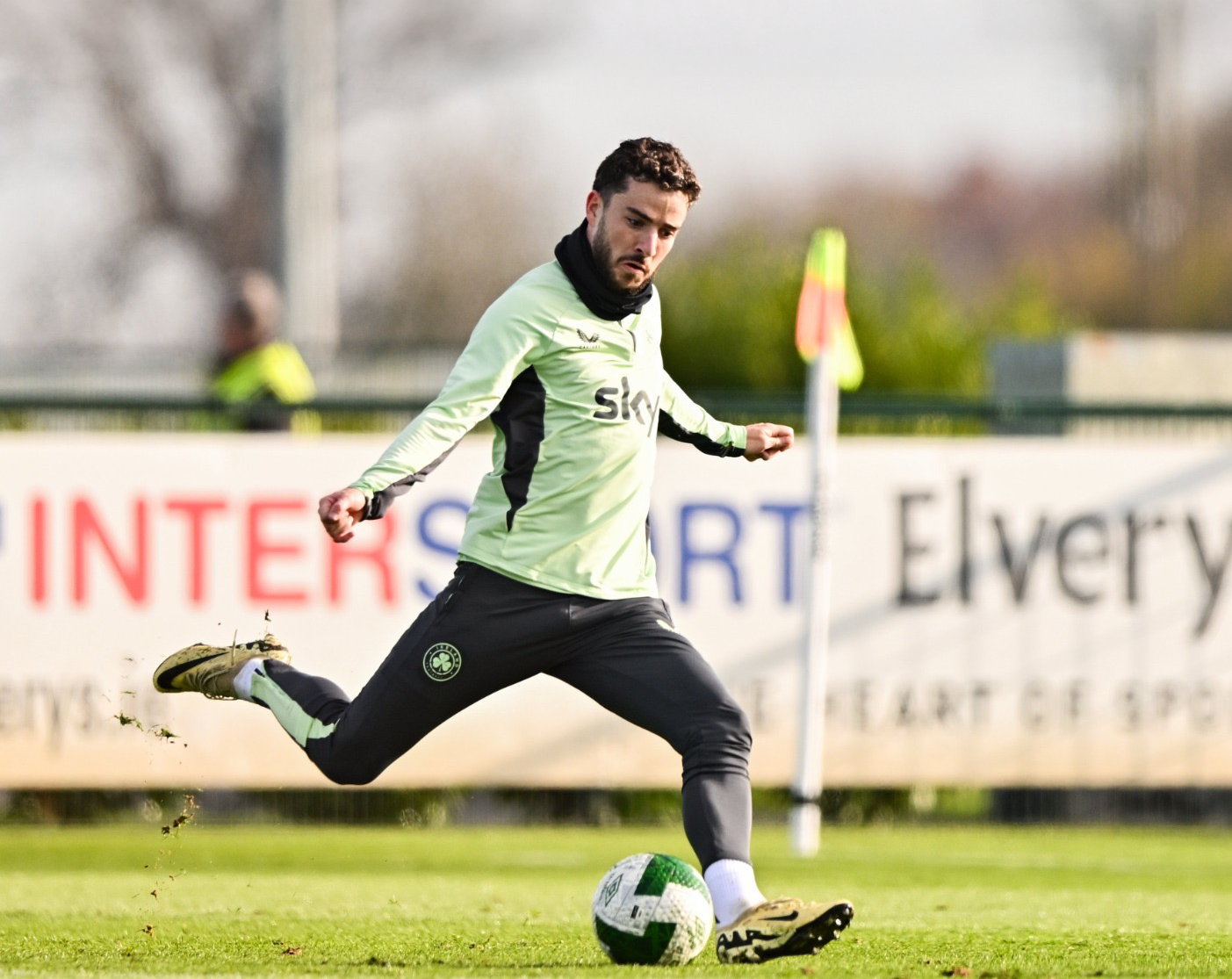 A photo of Mikey Johnston in training for the Republic of Ireland's training kit