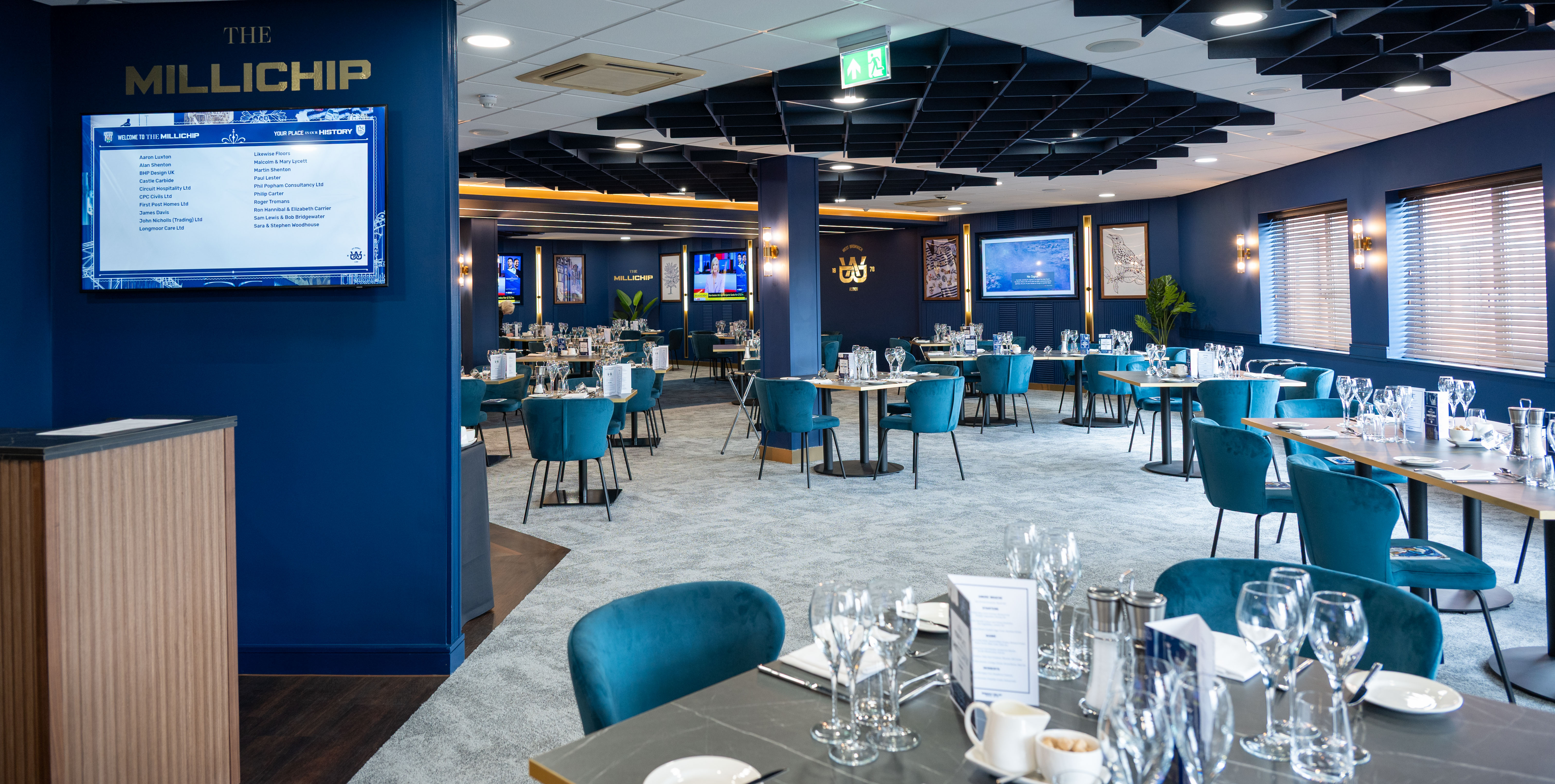 An image of Albion's newly refurbished Millichip Suite