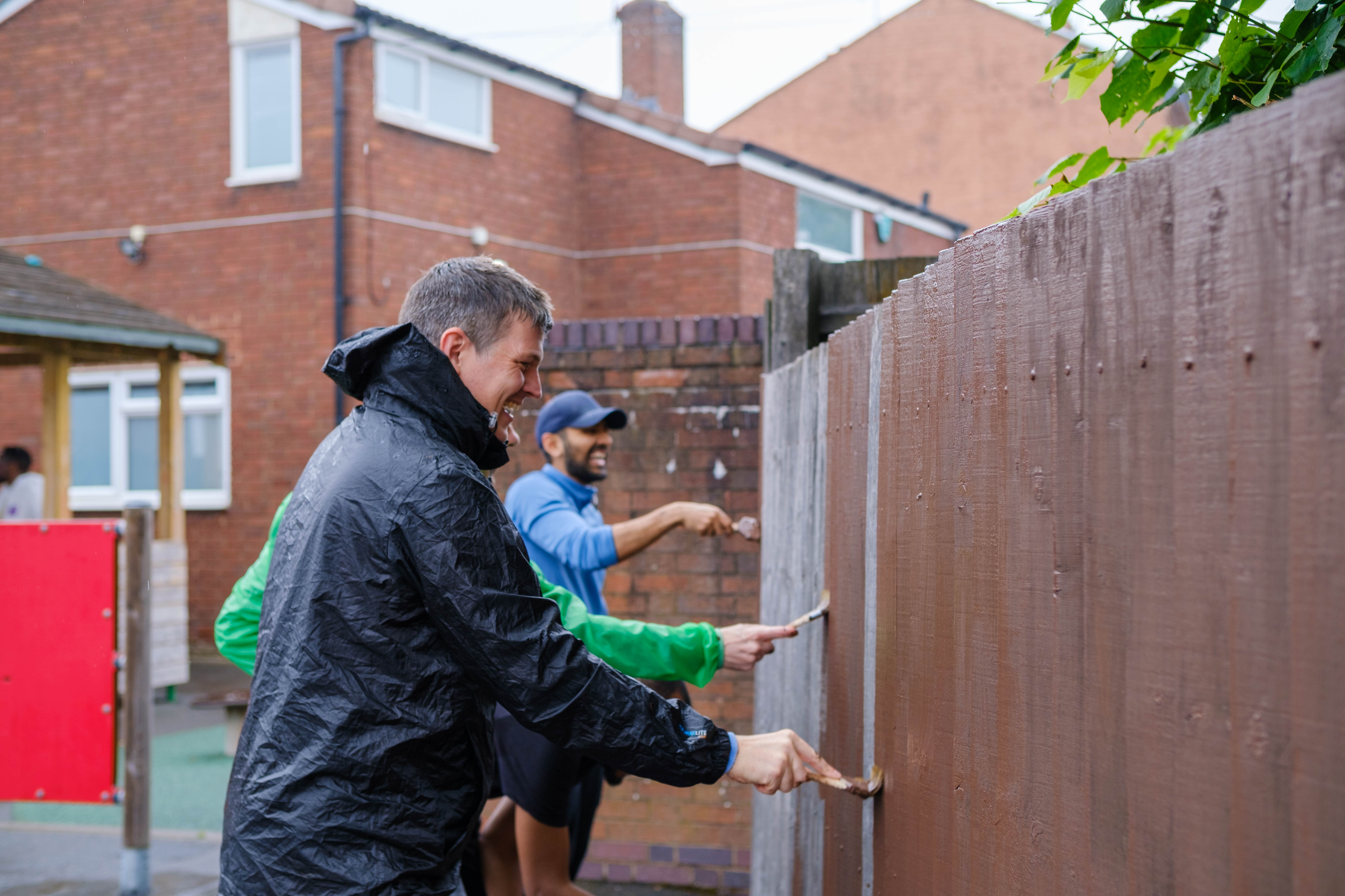 National Gas painting fences at Mayfield School.