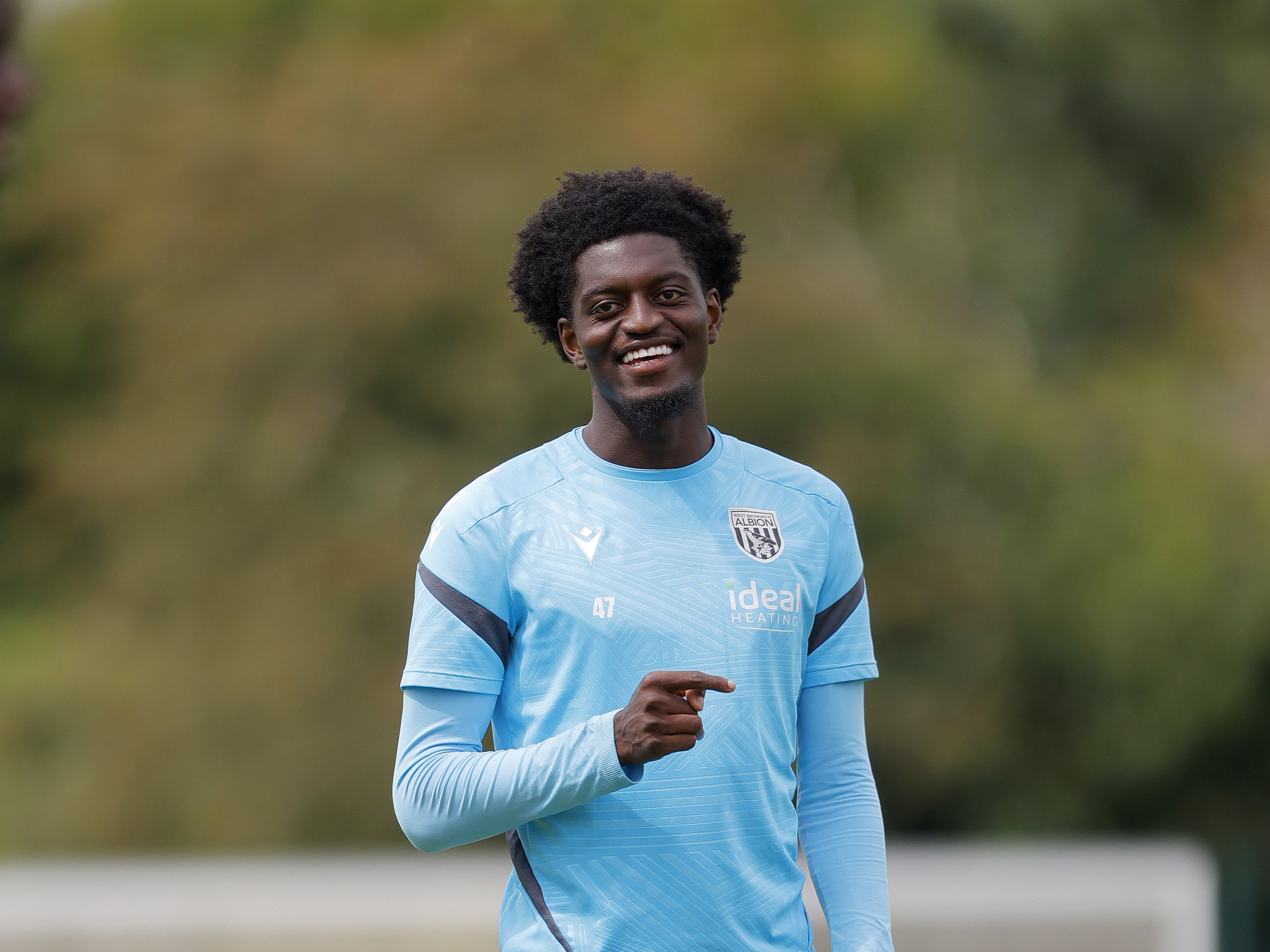 Michael Parker smiling during a training session