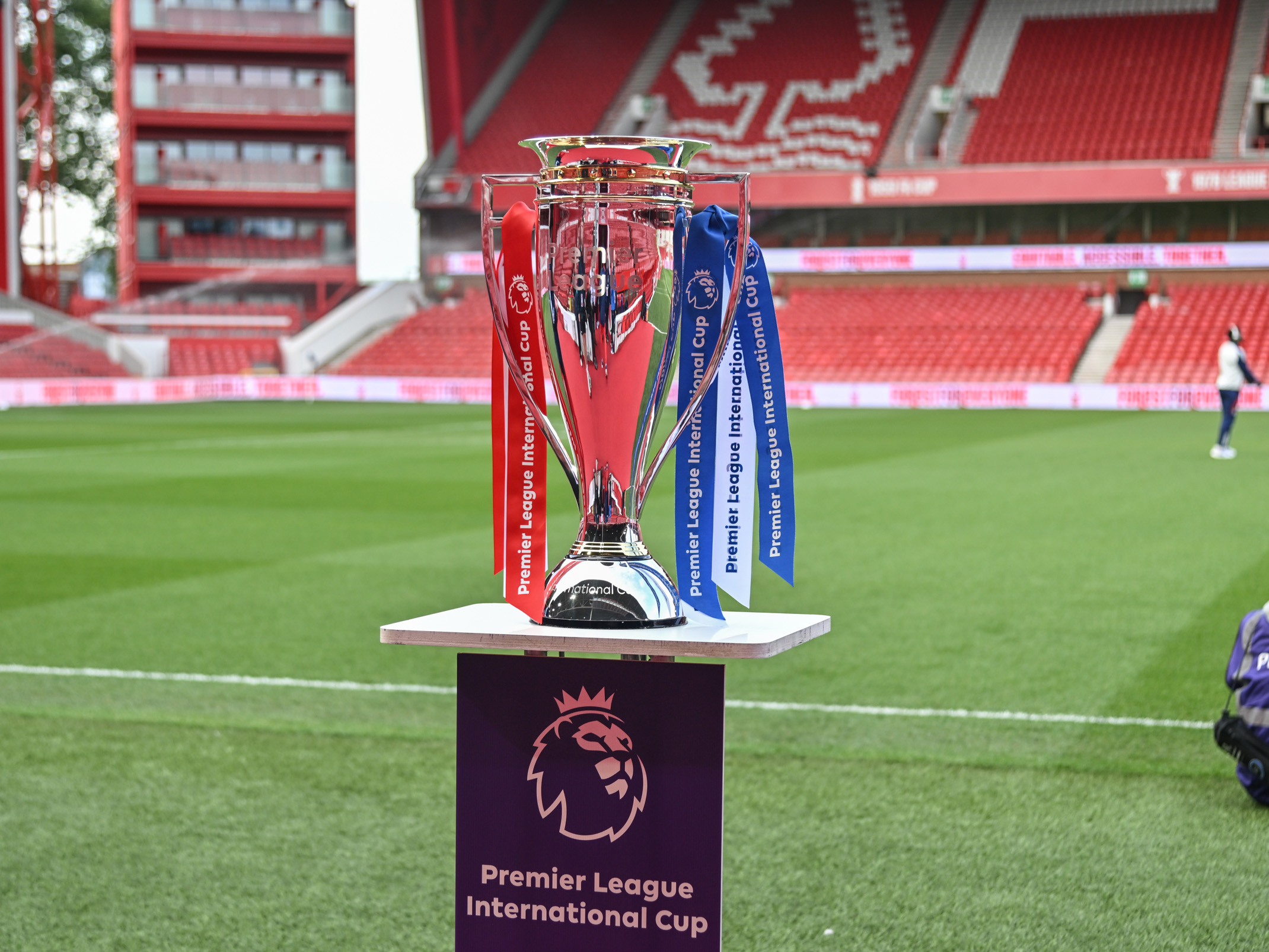 A photo of the Premier League International Cup trophy