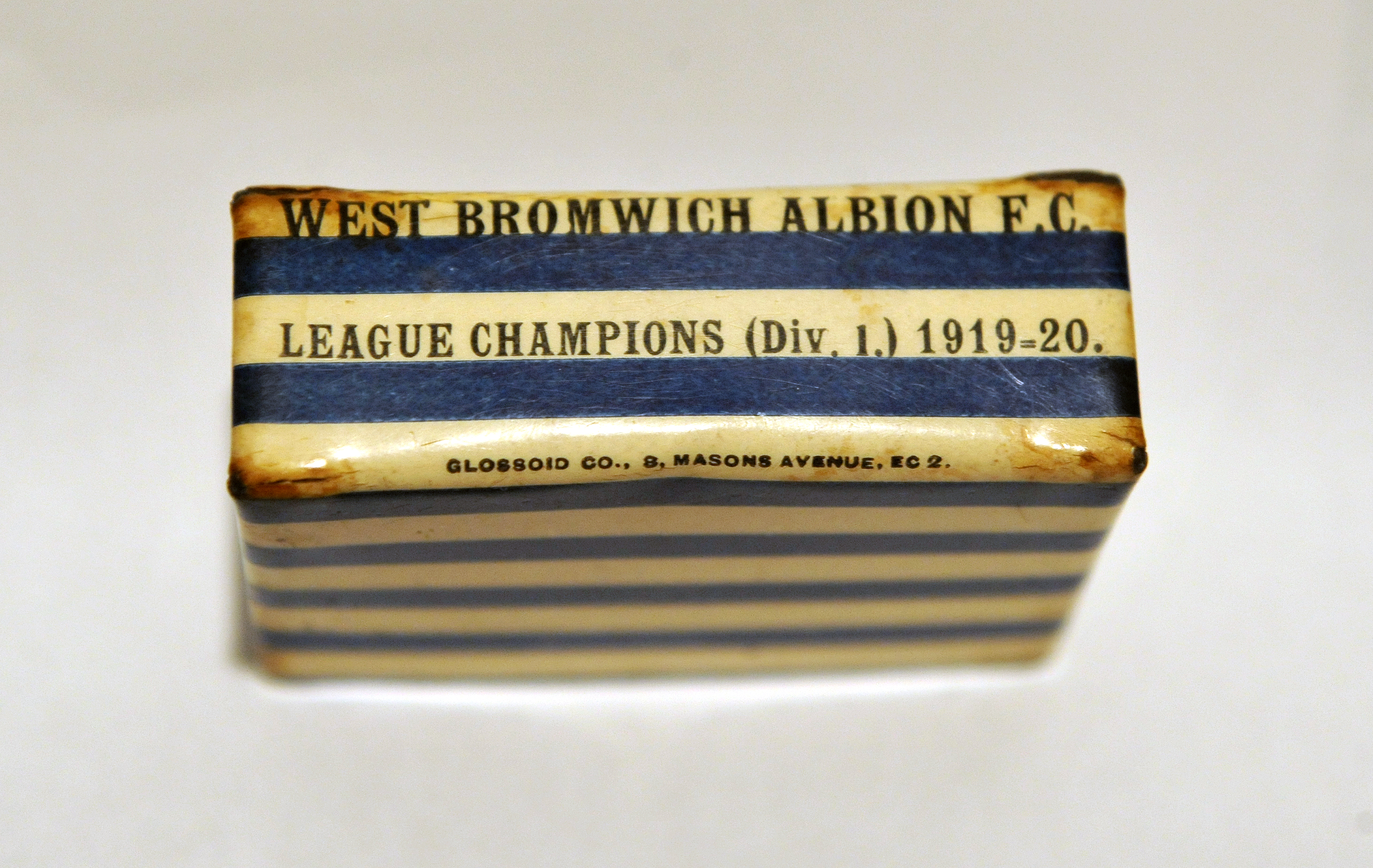 Side of Commemorative Matchbox - Albion’s anointment as the Champions of England in 1920