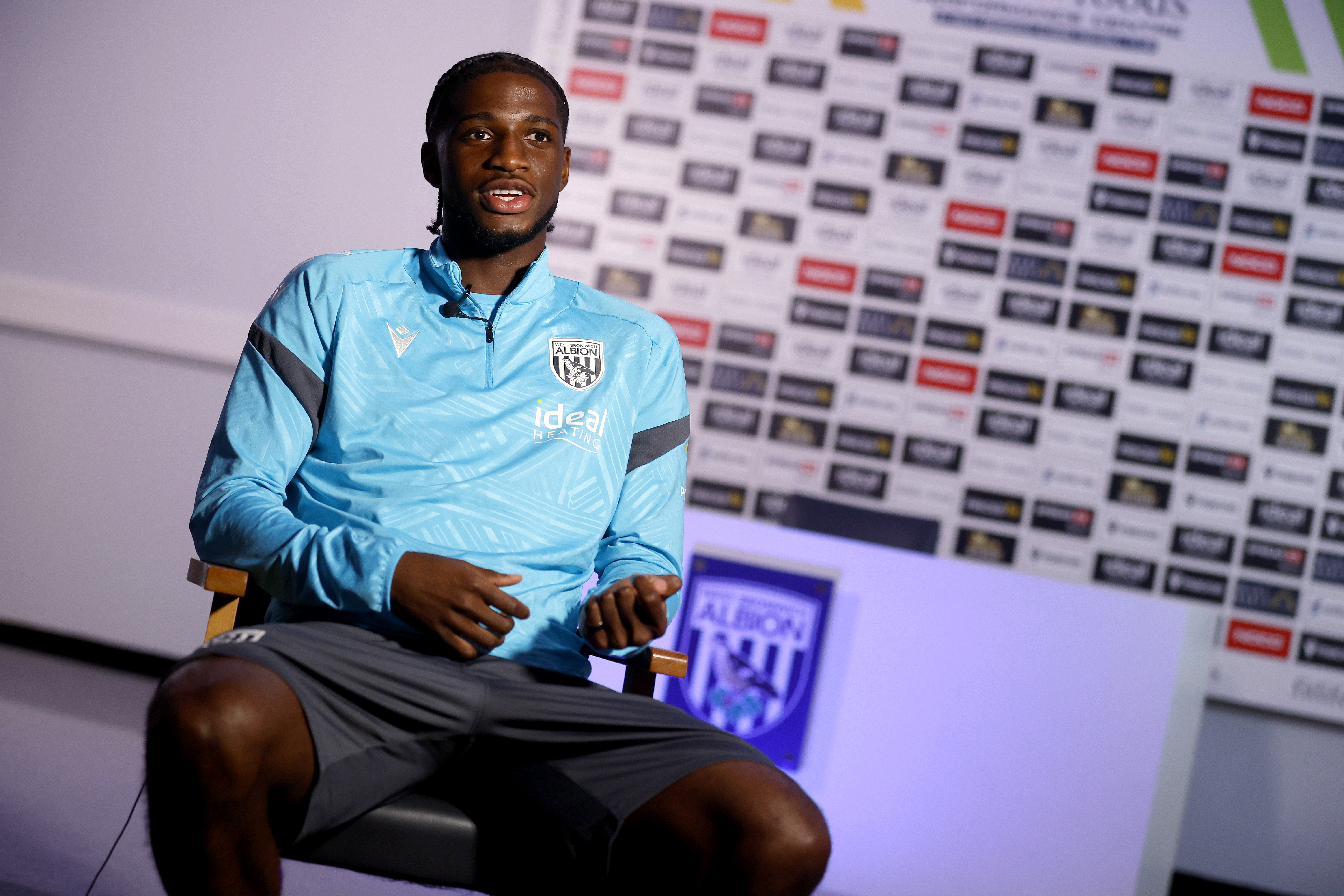 Samuel Iling-Junior being interviewed by WBA TV