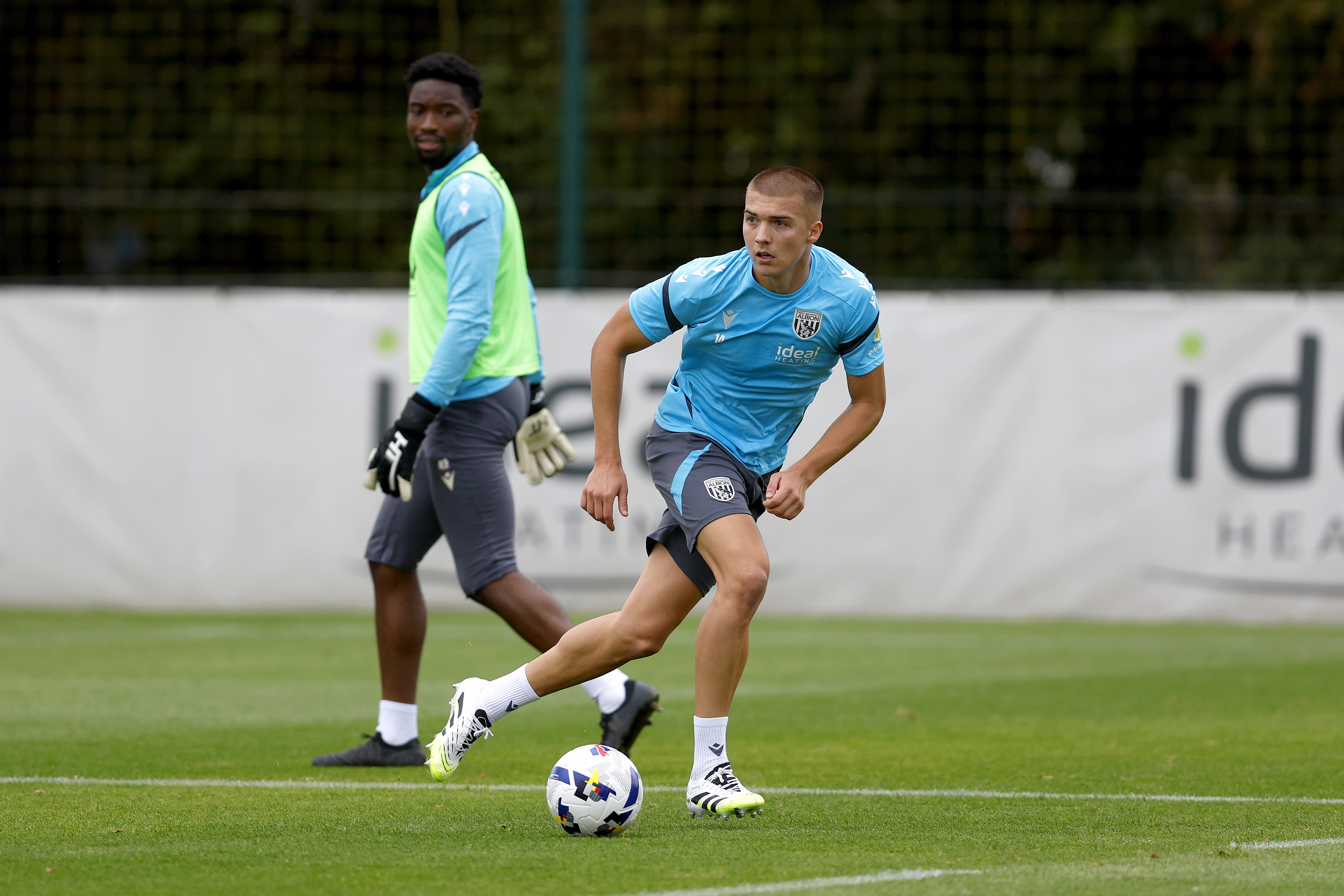 Alfie Gilchrist on the ball during training