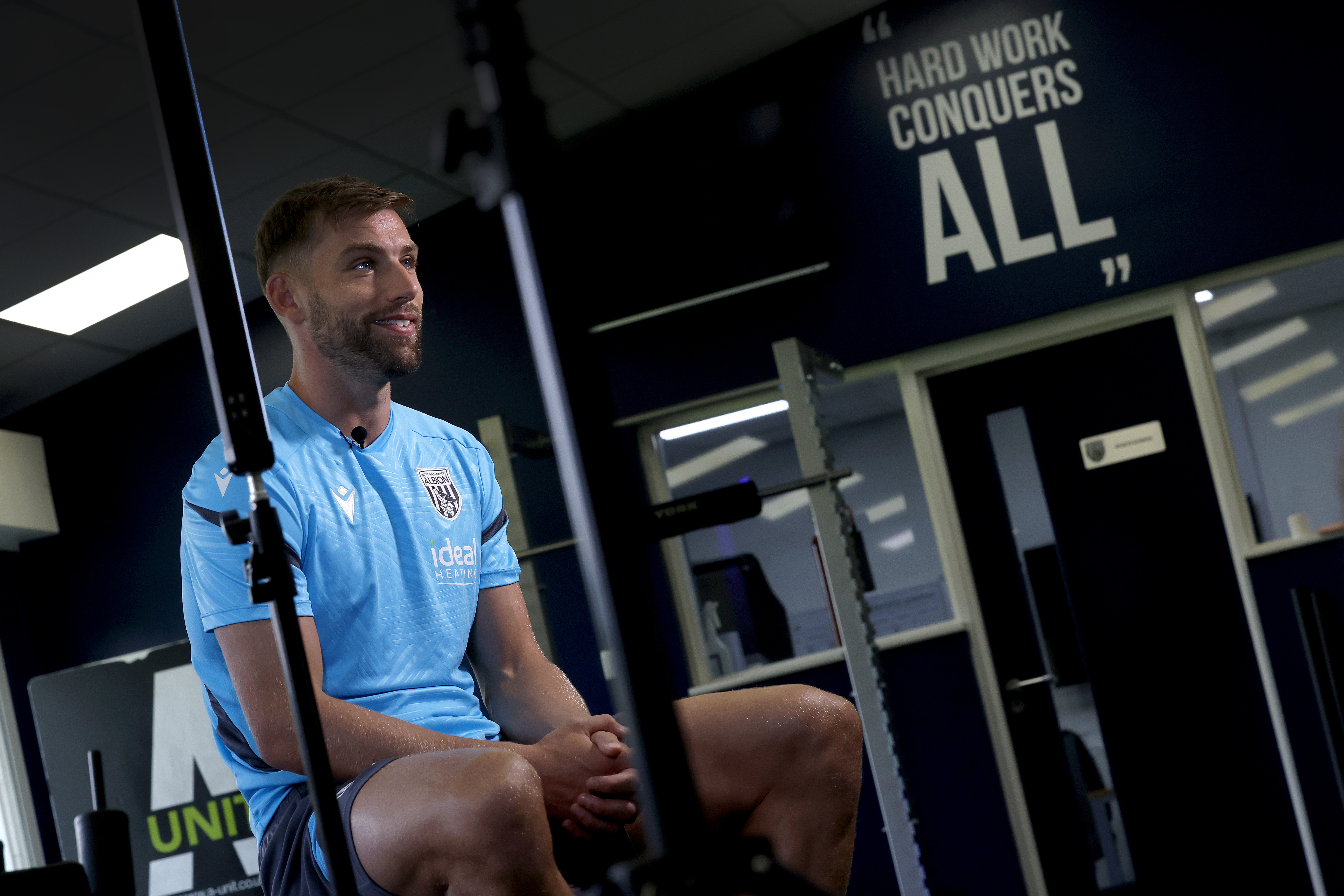 Charlie Taylor sat in the gym speaking to WBA TV