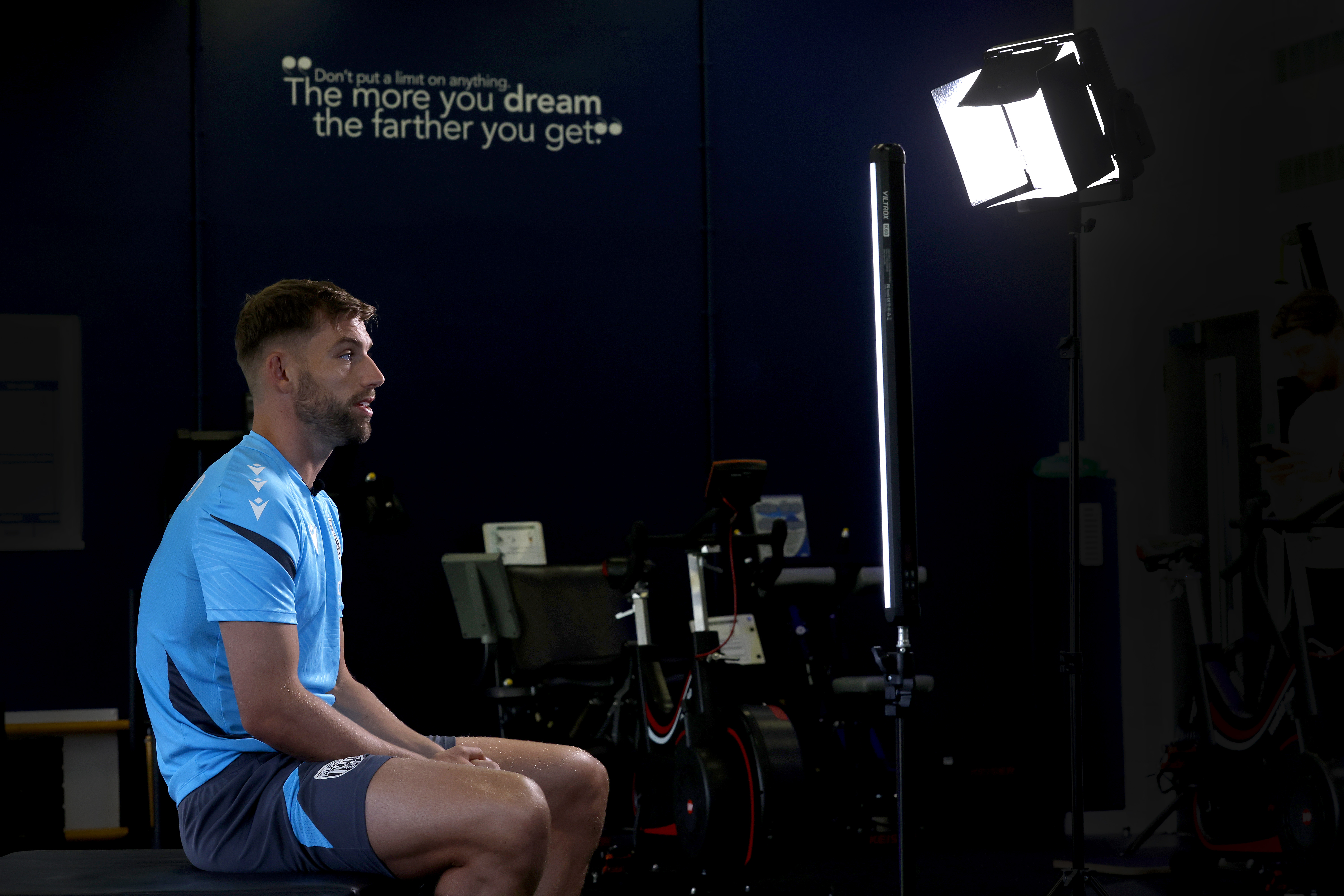 Charlie Taylor sat in the gym speaking to WBA TV