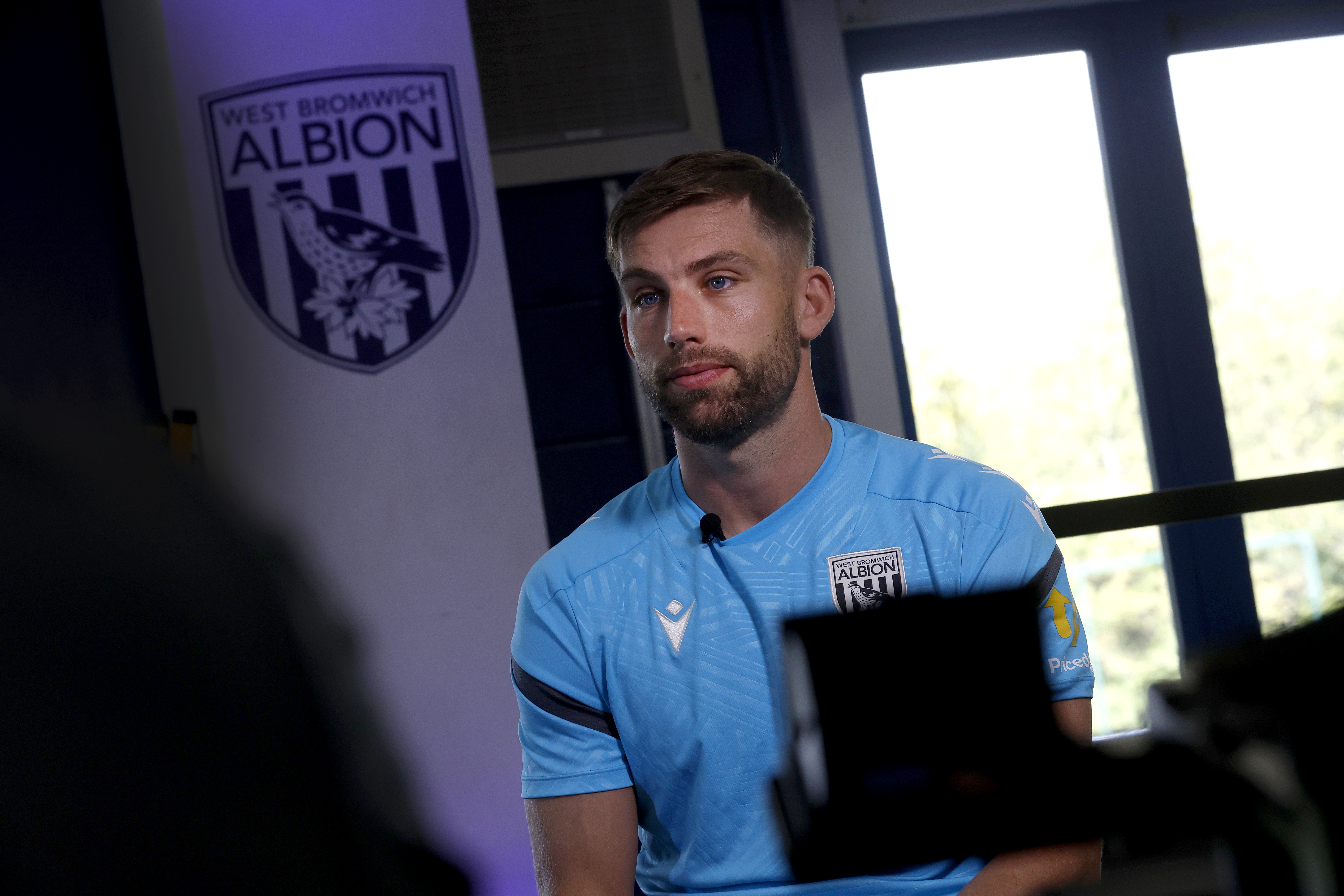 Charlie Taylor sat in the gym speaking to WBA TV