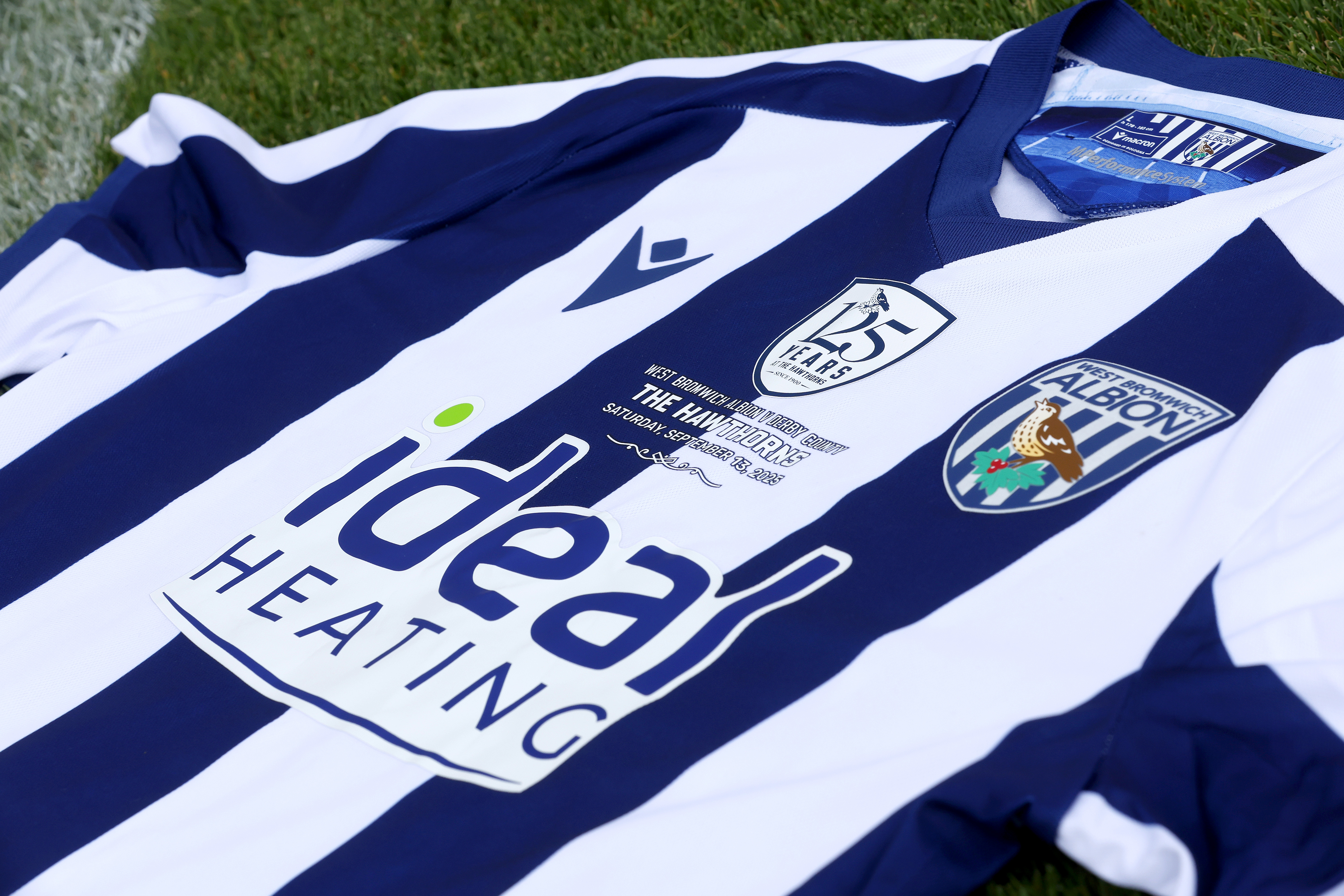 A shirt for The Hawthorns' 125th-anniversary fixture between Albion and Derby County.