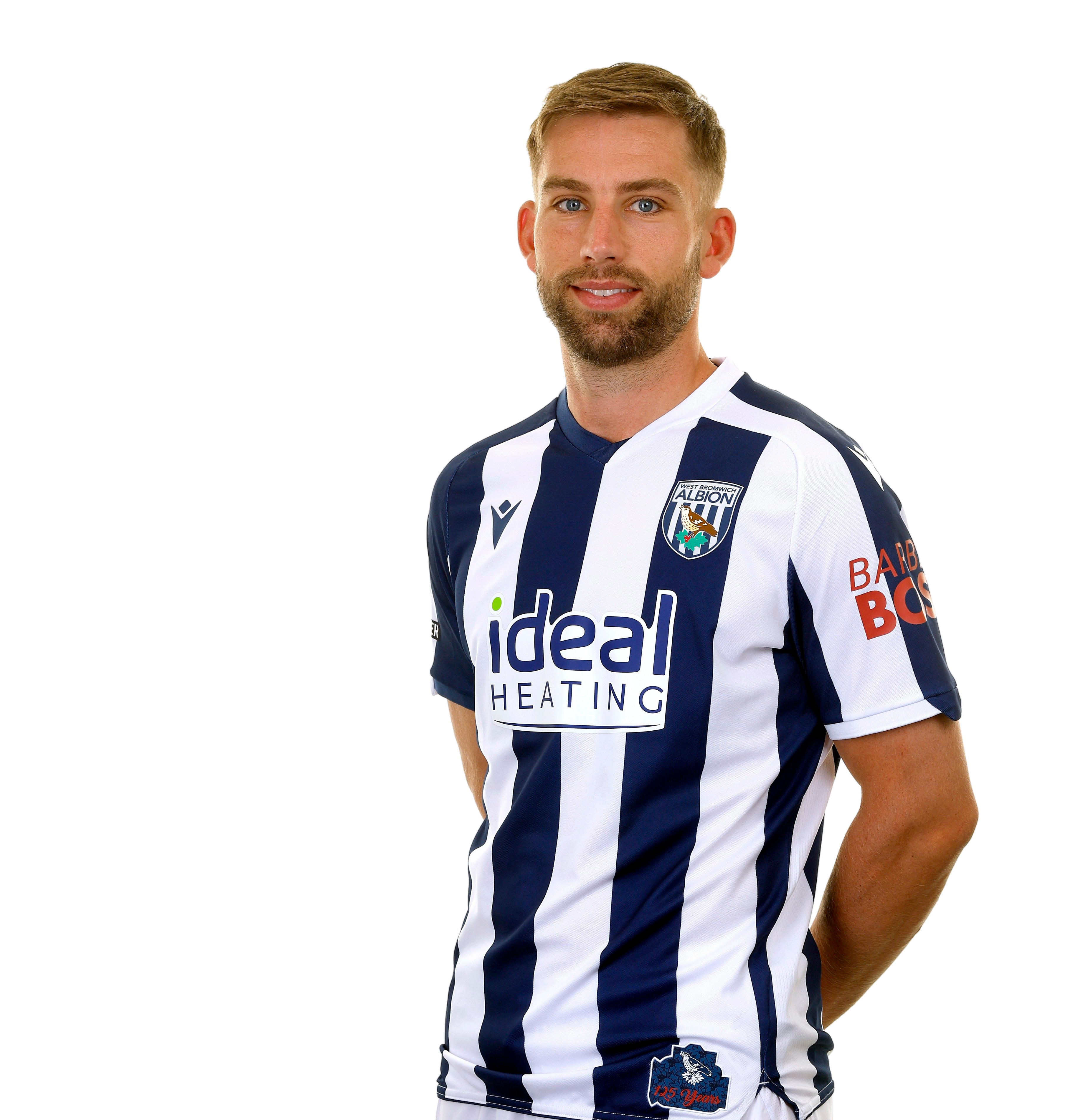A photo of Albion full-back Charlie Taylor in the 2025/26 home kit