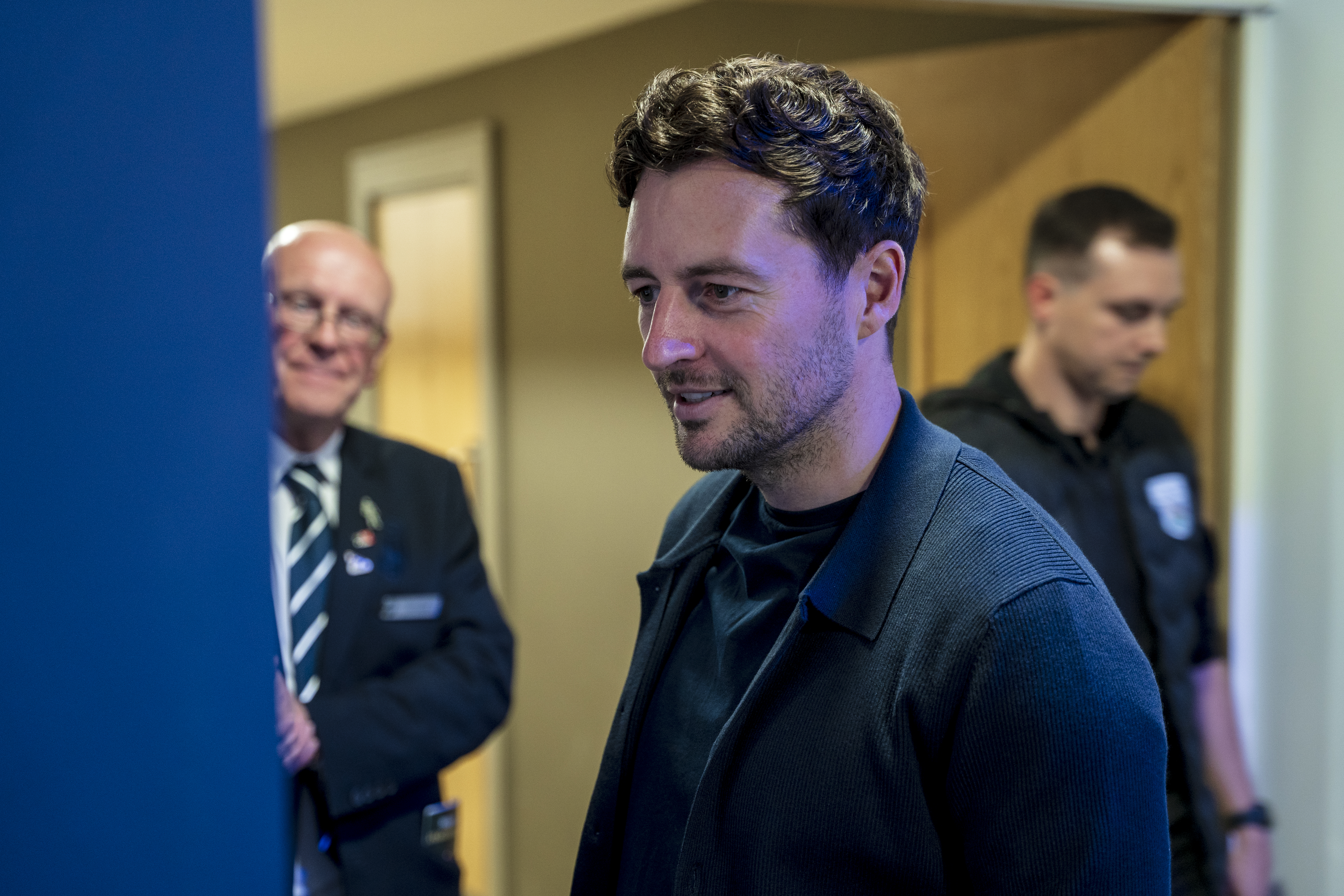 Ryan Mason walking through the East Stand looking at all the memorabilia and a specially curated gallery of 125 iconic Hawthorns images