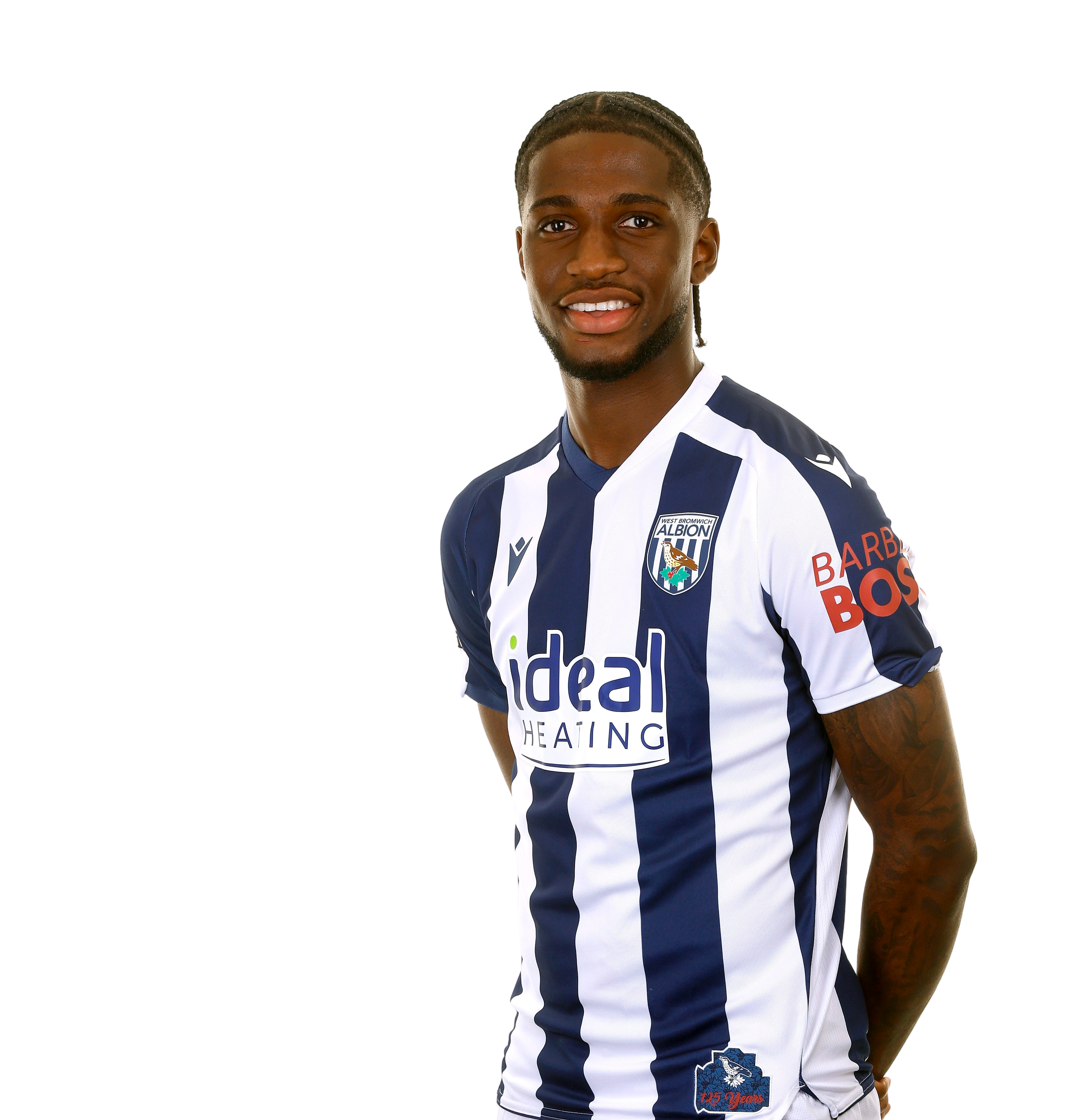 A photo of Albion wing-back Samuel Illing-Junior in the 2025/26 home kit