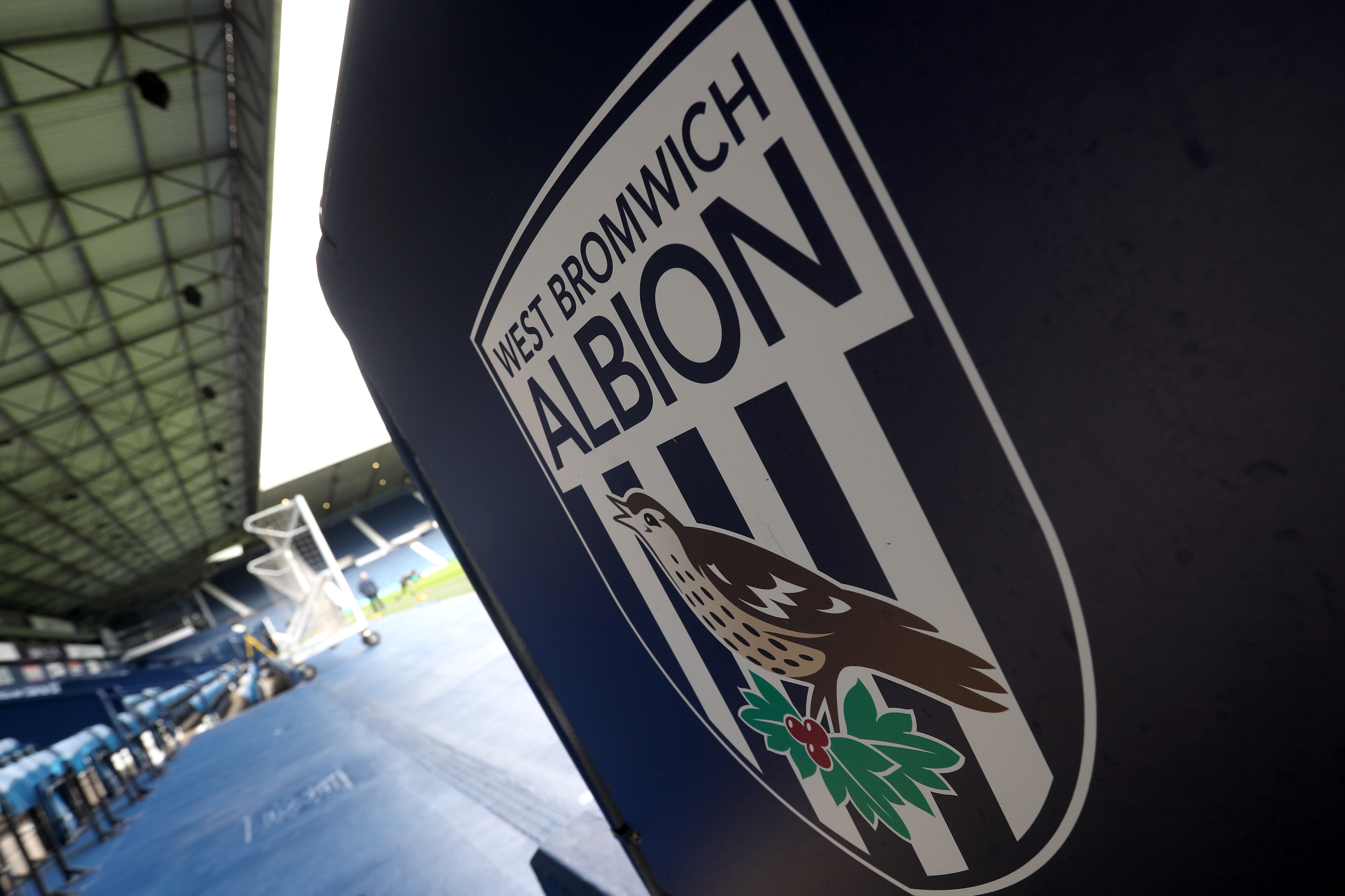 A WBA badge at The Hawthorns