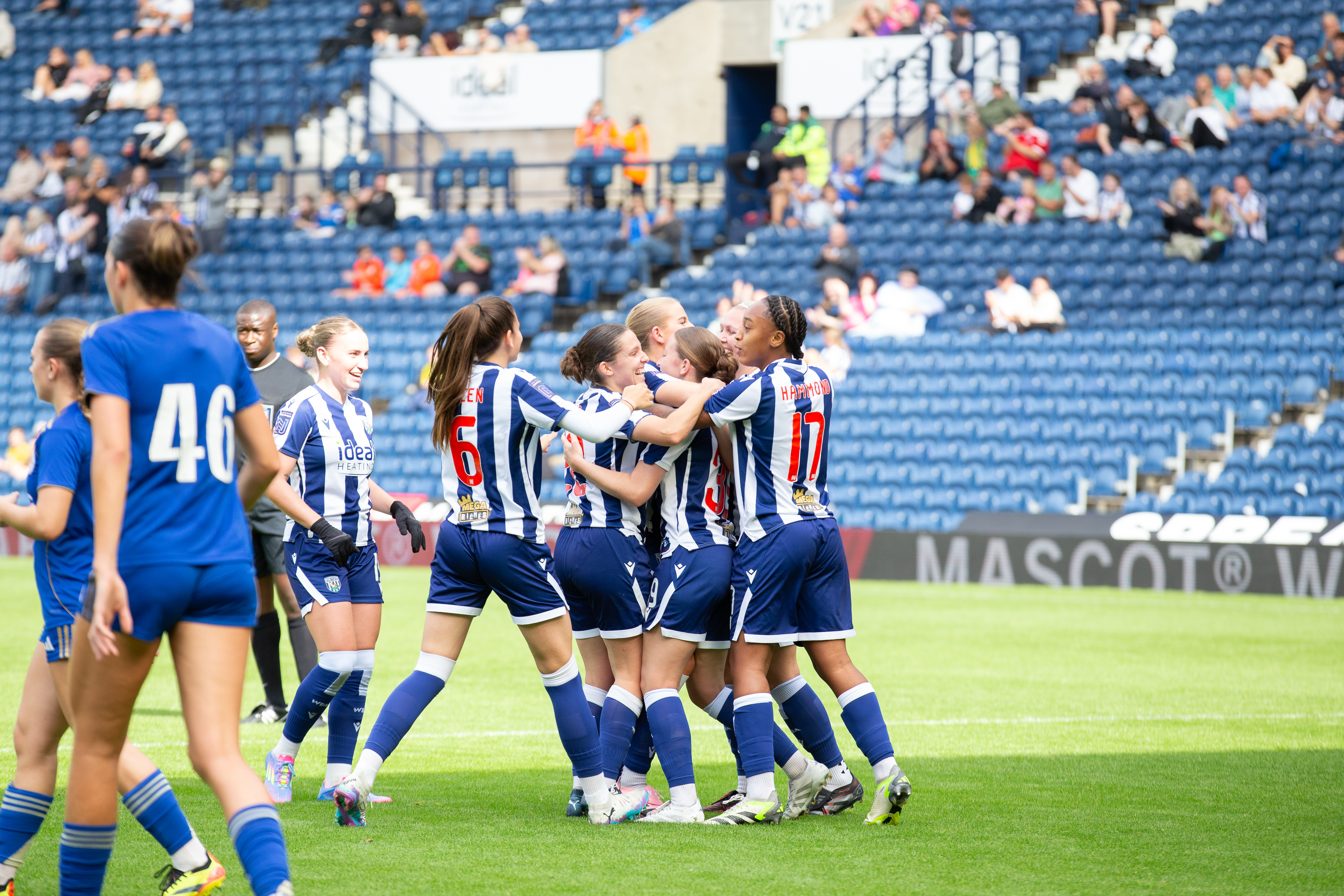 Albion Women celebrate at The Hawthorns.
