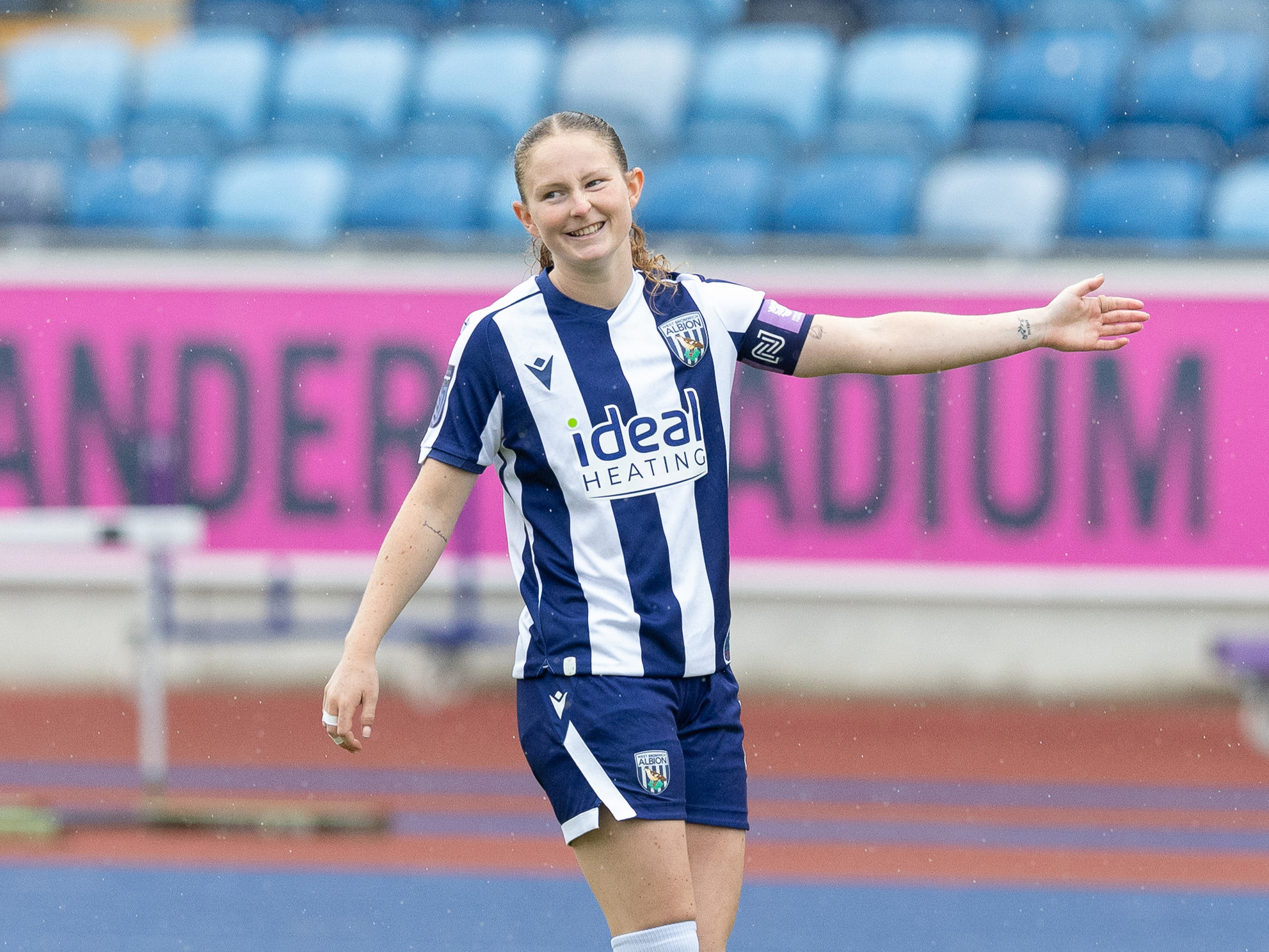 Liv Rabjohn in action for WBA Women in the home kit 
